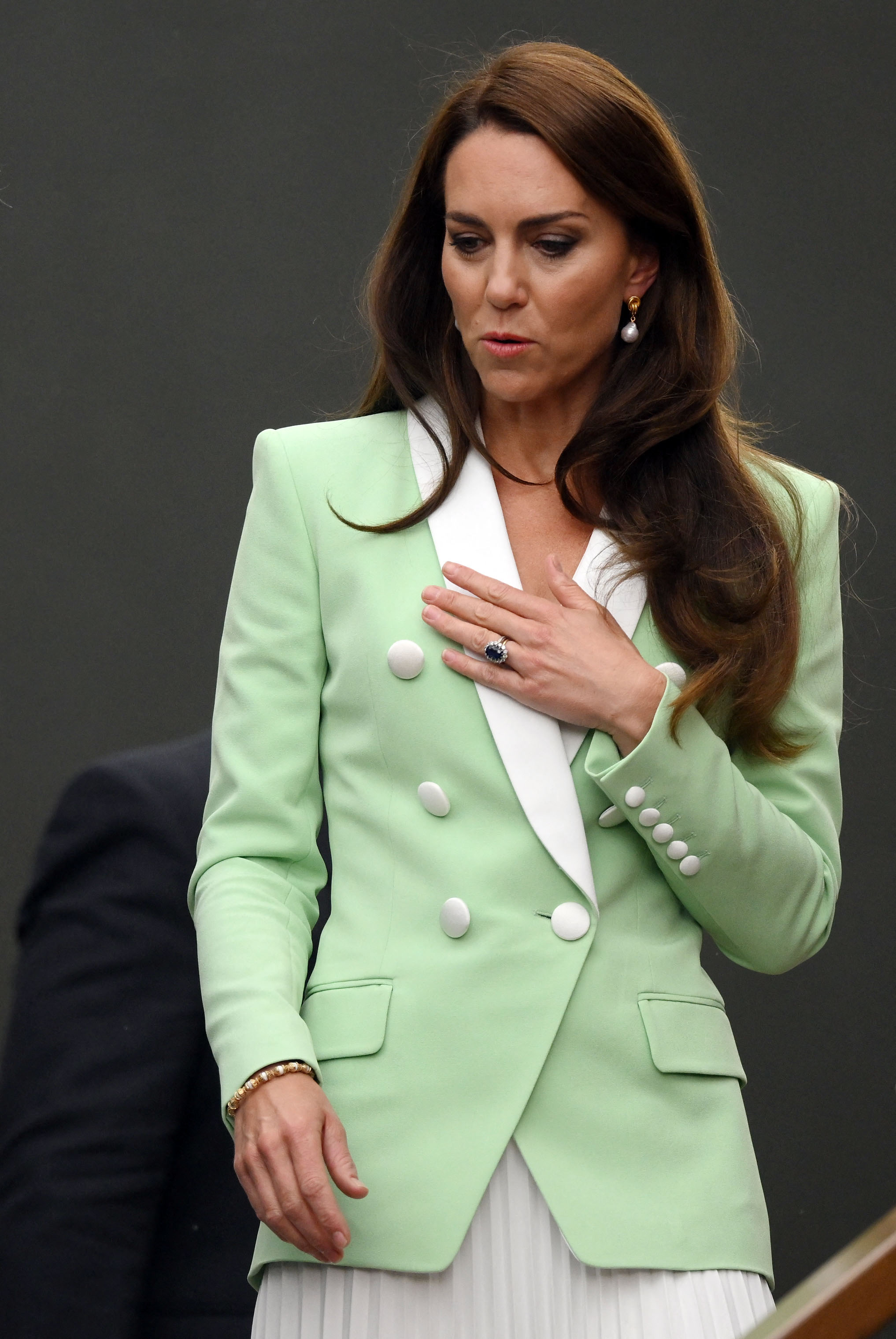 Kate Middleton arrives at The All England Tennis Club in Wimbledon on July 4, 2023 in London, England. | Source: Getty Images