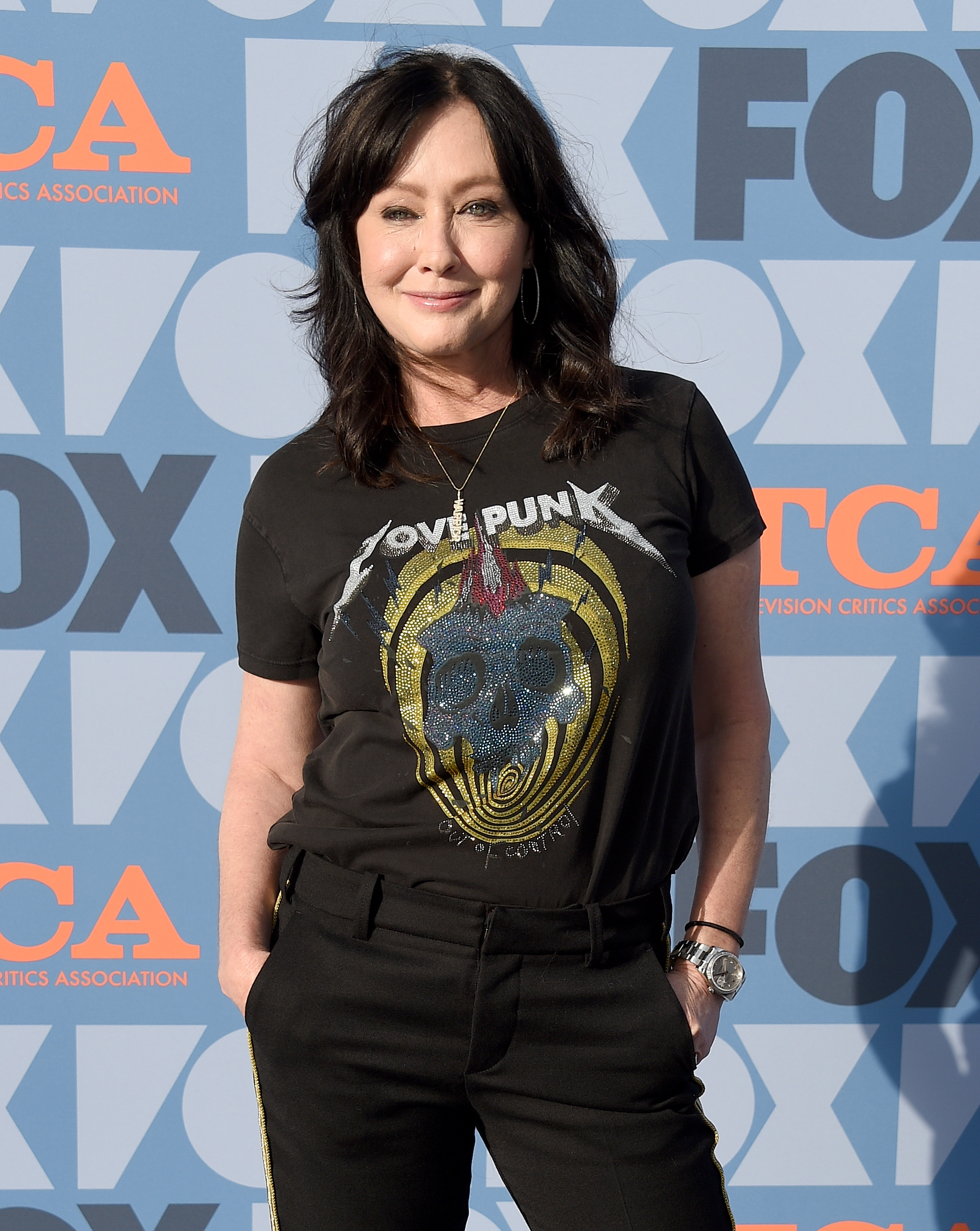 Shannen Doherty arrives at the FOX Summer TCA 2019 All-Star Party at Fox Studios in Los Angeles, California on August 7, 2019 | Source: Getty Images