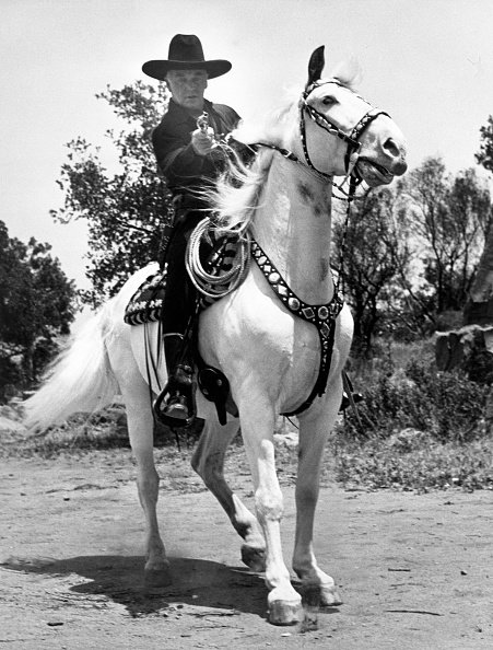 William Boyd is with his horse in Hollywood, Califonia, circa 1951. | Photo: Getty Images