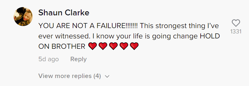A user's comment on Michael Walker's appeal for funds for his family. | Photo: tiktok.com/yamainmanmike20