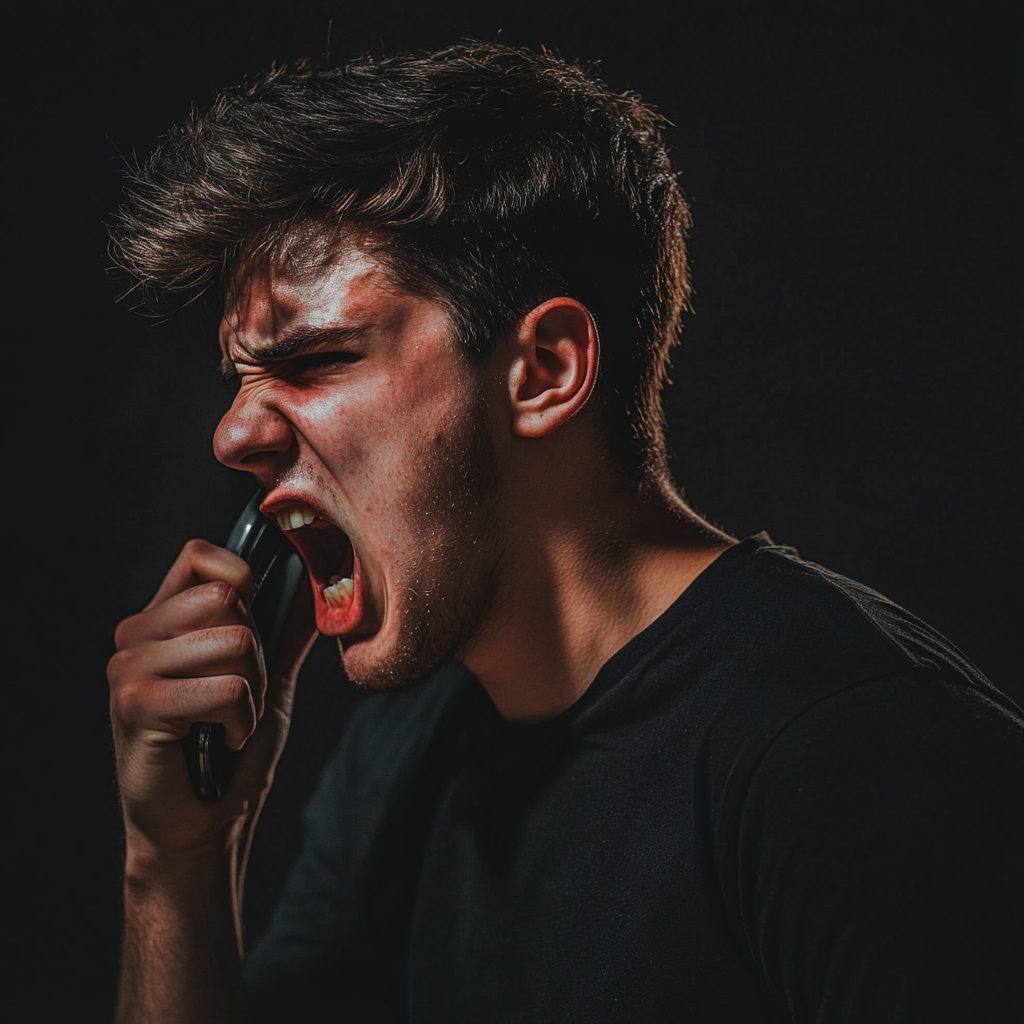 An angry man on phone | Source: Midjourney