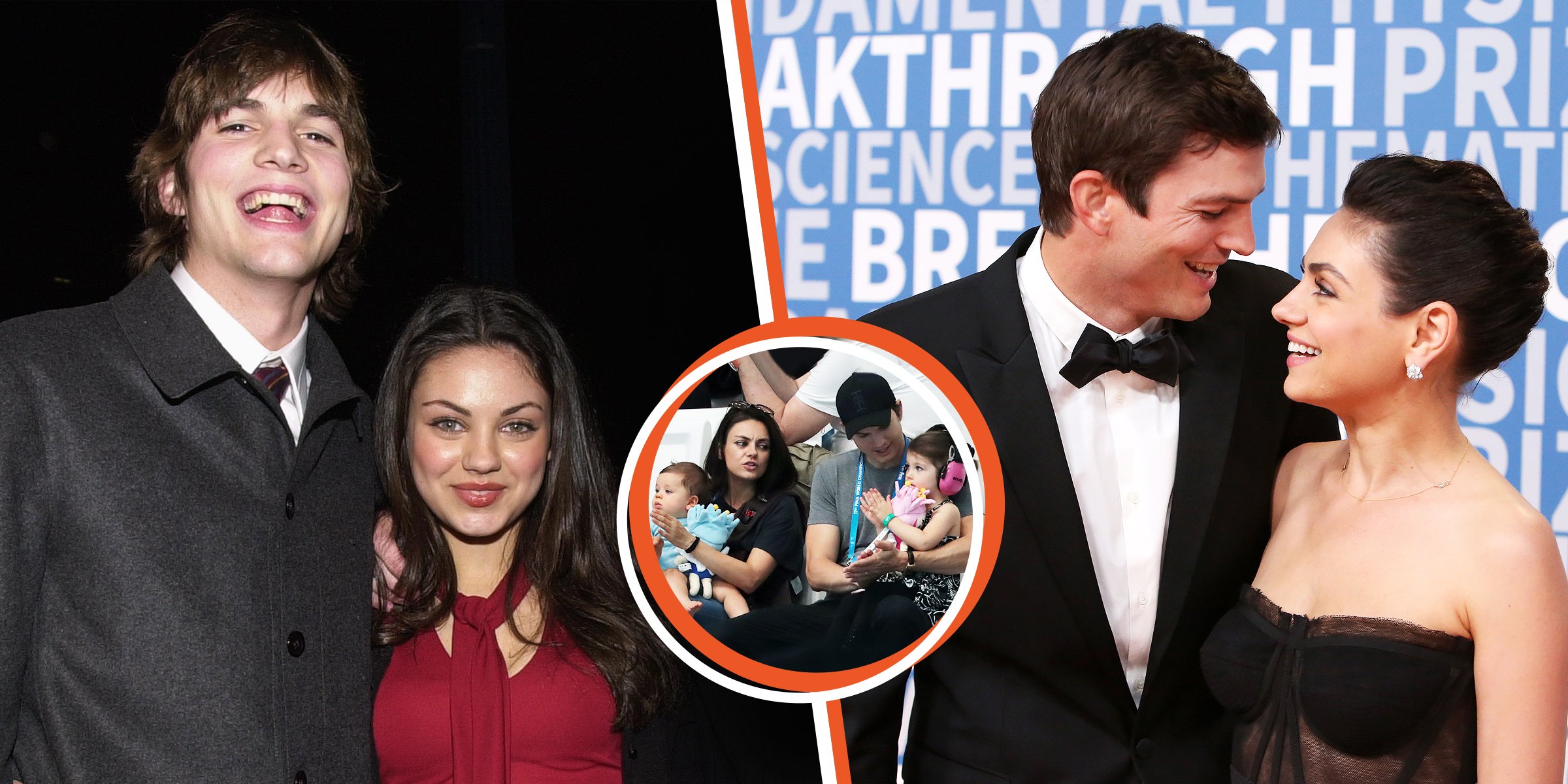 Mila Kunis und Ashton Kutcher | Mila Kunis, Wyatt Isabelle Kutcher, Dimitri Portwood Kutcher und Ashton Kutcher | Quelle: Getty Images