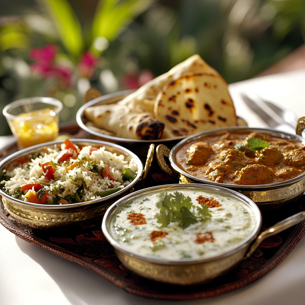 Food from an Indian restaurant | Source: Midjourney