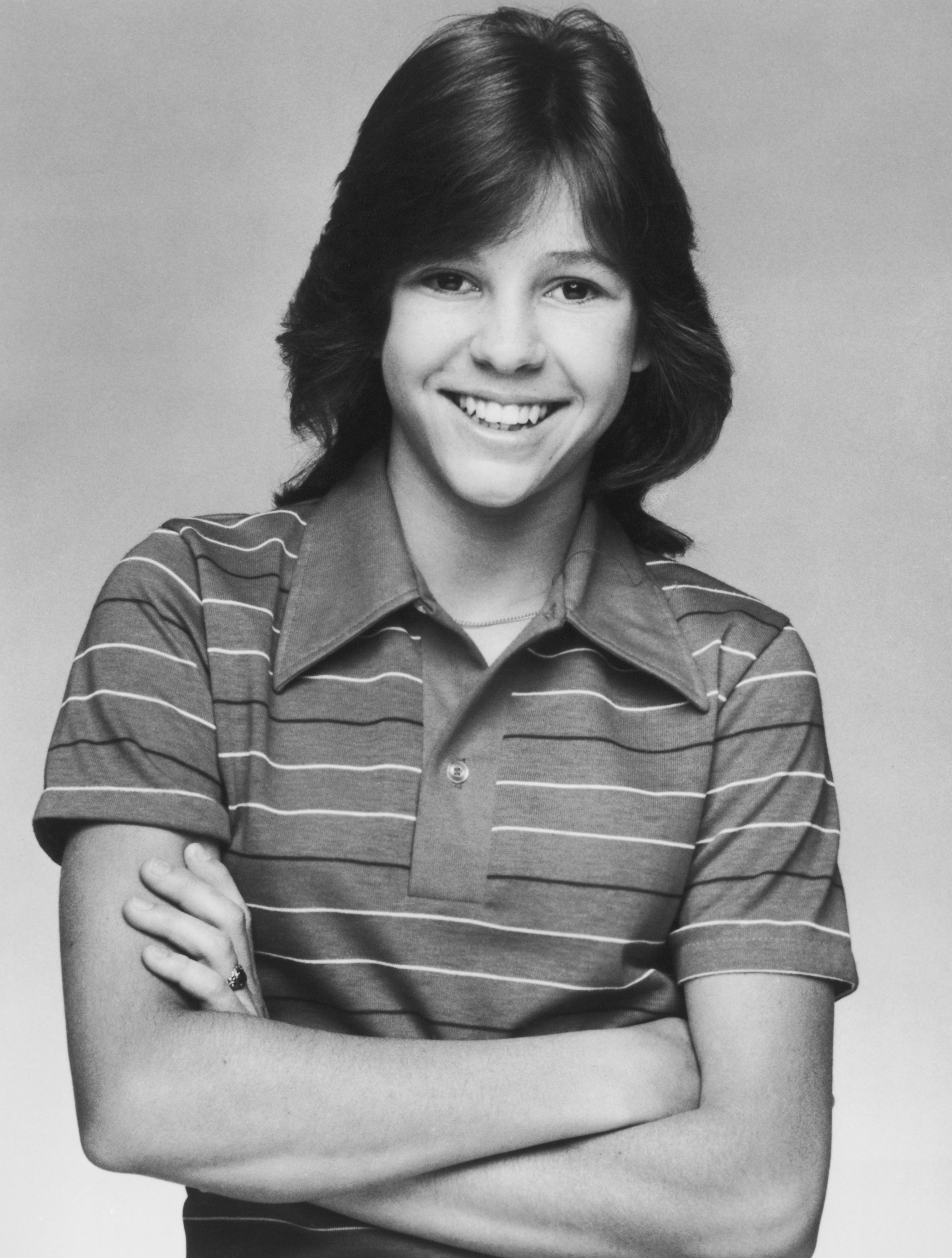 Kristy McNichol posing in a black-and-white image, circa 1976. | Source: Archive Photos/Getty Images