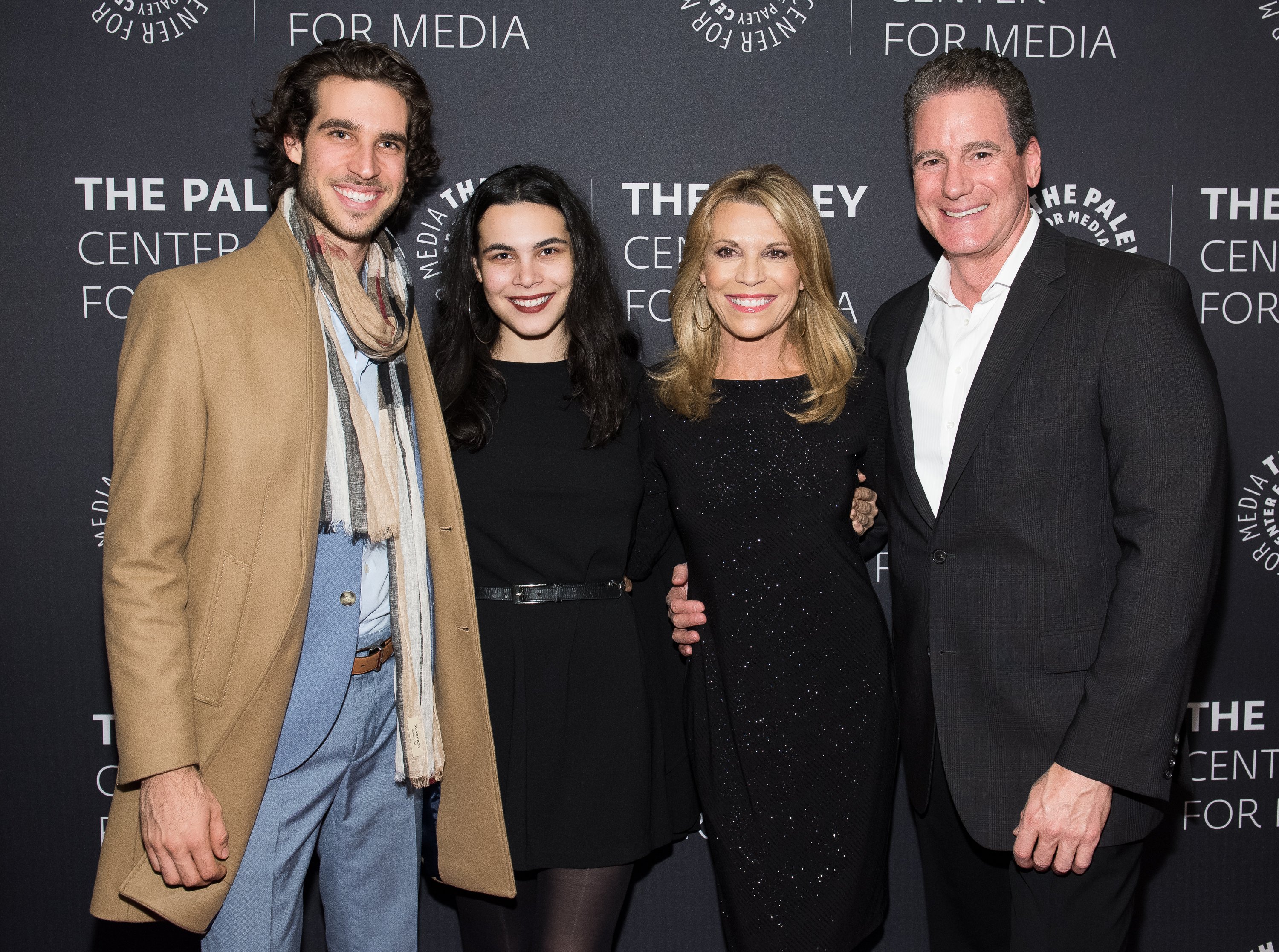 Nikko Santo Pietro, Gigi Santo Pietro, Vanna White, and George Santo Pietro attend The Paley Center For Media Presents: Wheel Of Fortune: 35 Years As America's Game at The Paley Center for Media on November 15, 2017, in New York City. | Source: Getty Images