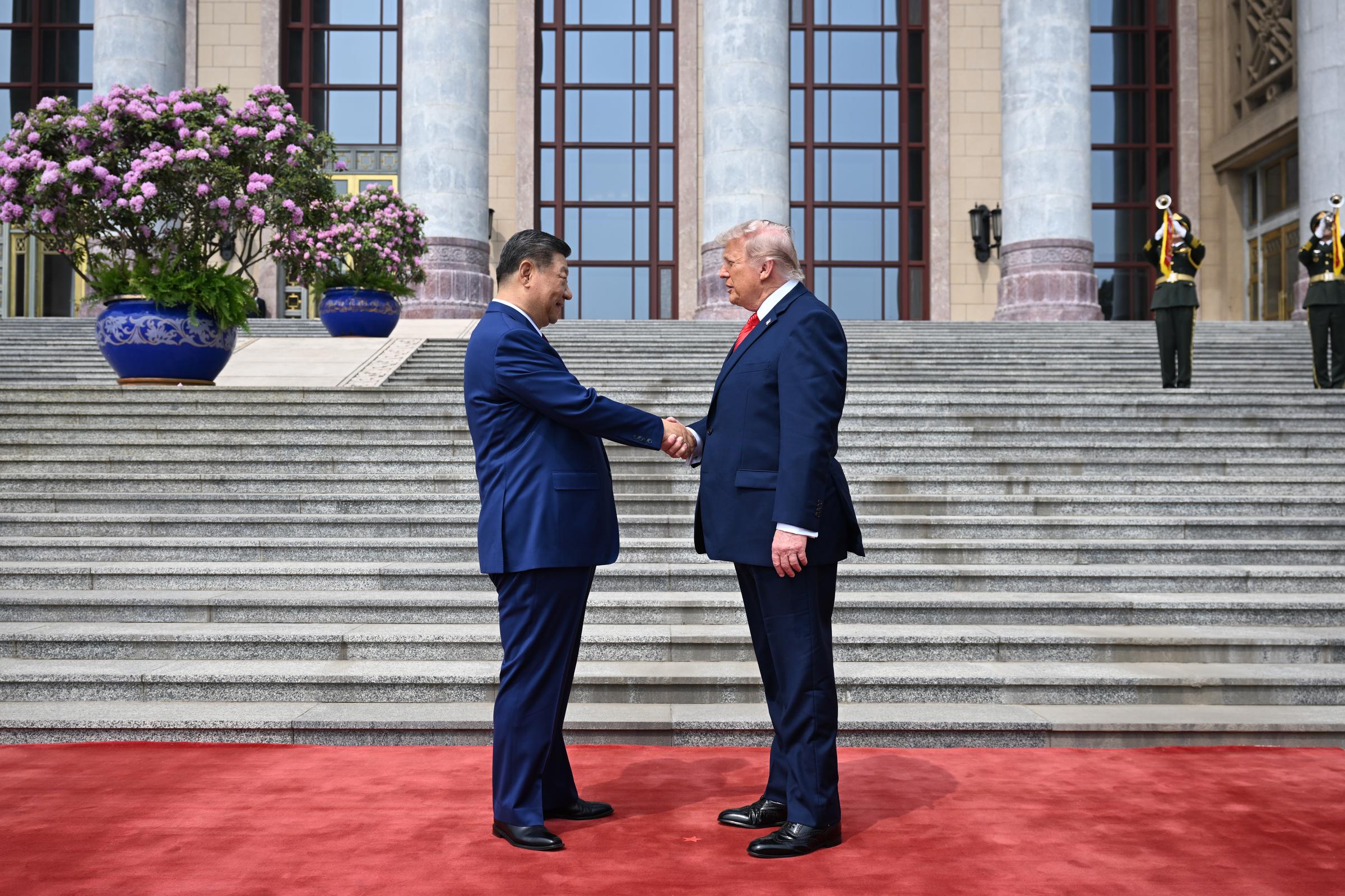President Donald Trump and President Xi Jinping at the Great Hall of the People in Beijing on May 14, 2026. | Source: Getty Images