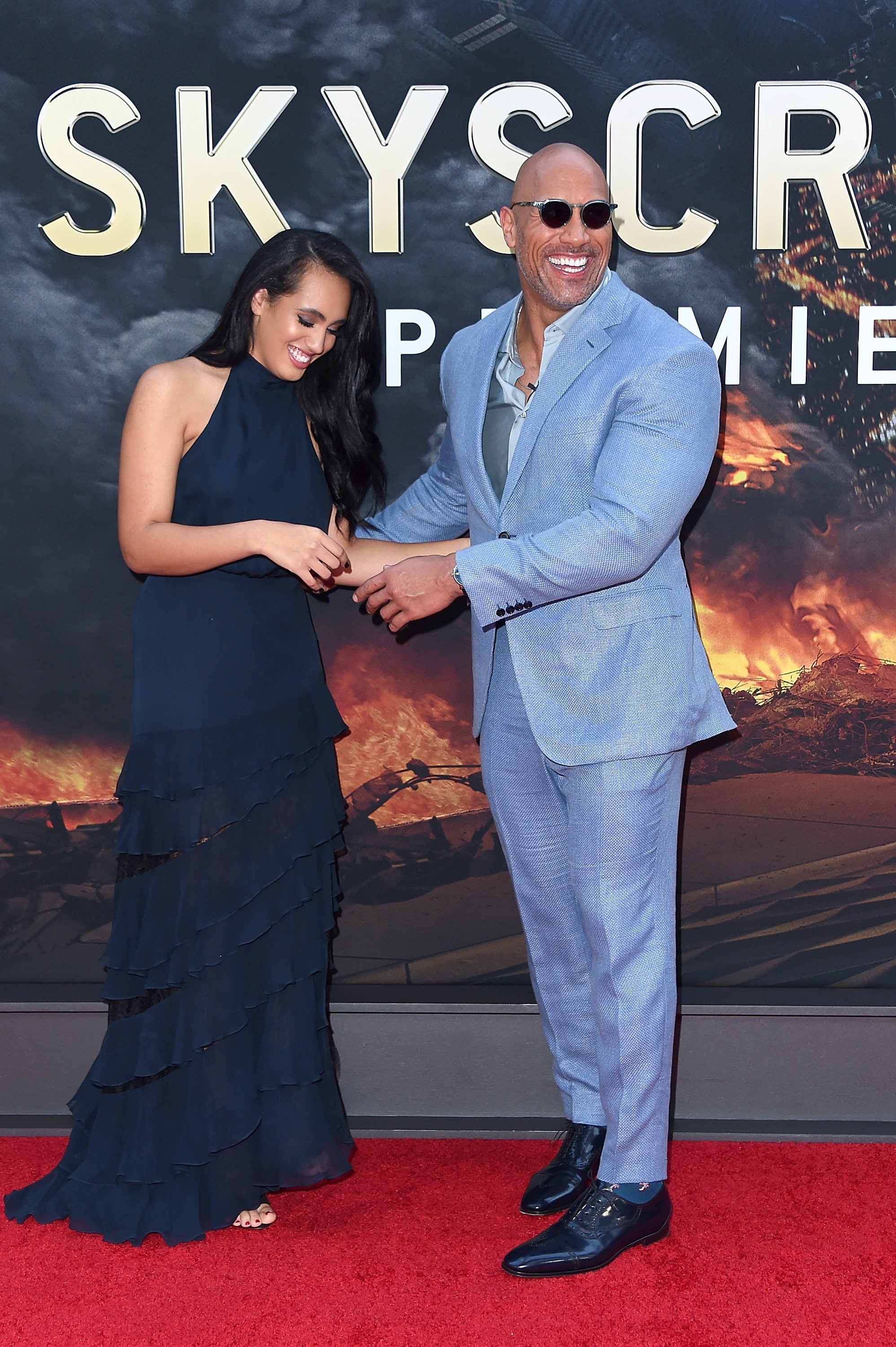 Dwayne Johnson and Simone Johnson at the 'Skyscraper' Premiere at on July 10, 2018, in New York City. | Source: Getty Images