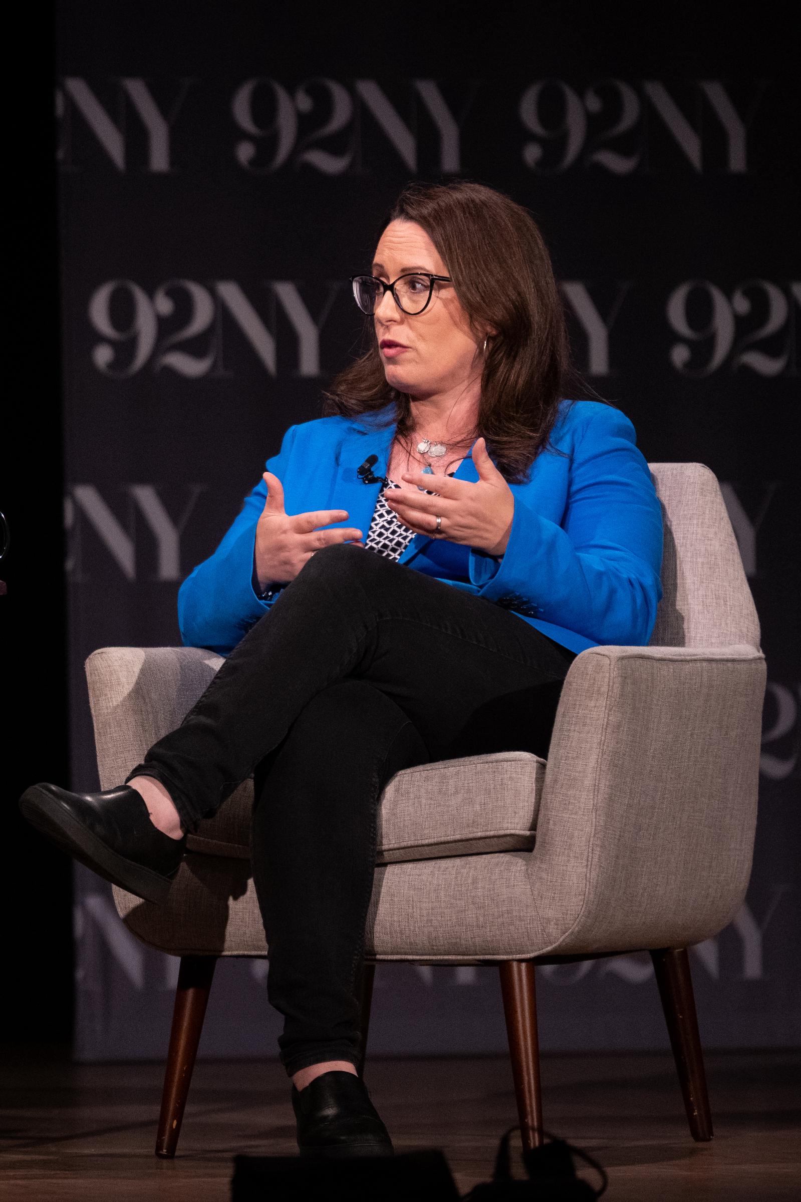 Maggie Haberman speaks during "Confidence Man" - Maggie Haberman In Conversation With Alex Burns at 92NY on October 03, 2022 in New York City. | Source: Getty Images