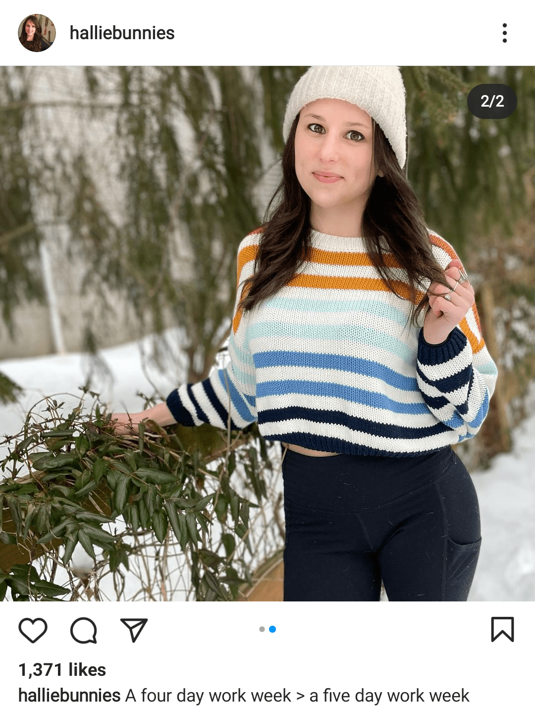 Hallie Eisenberg's Instagram post | Photo: Instagram/halliebunnies