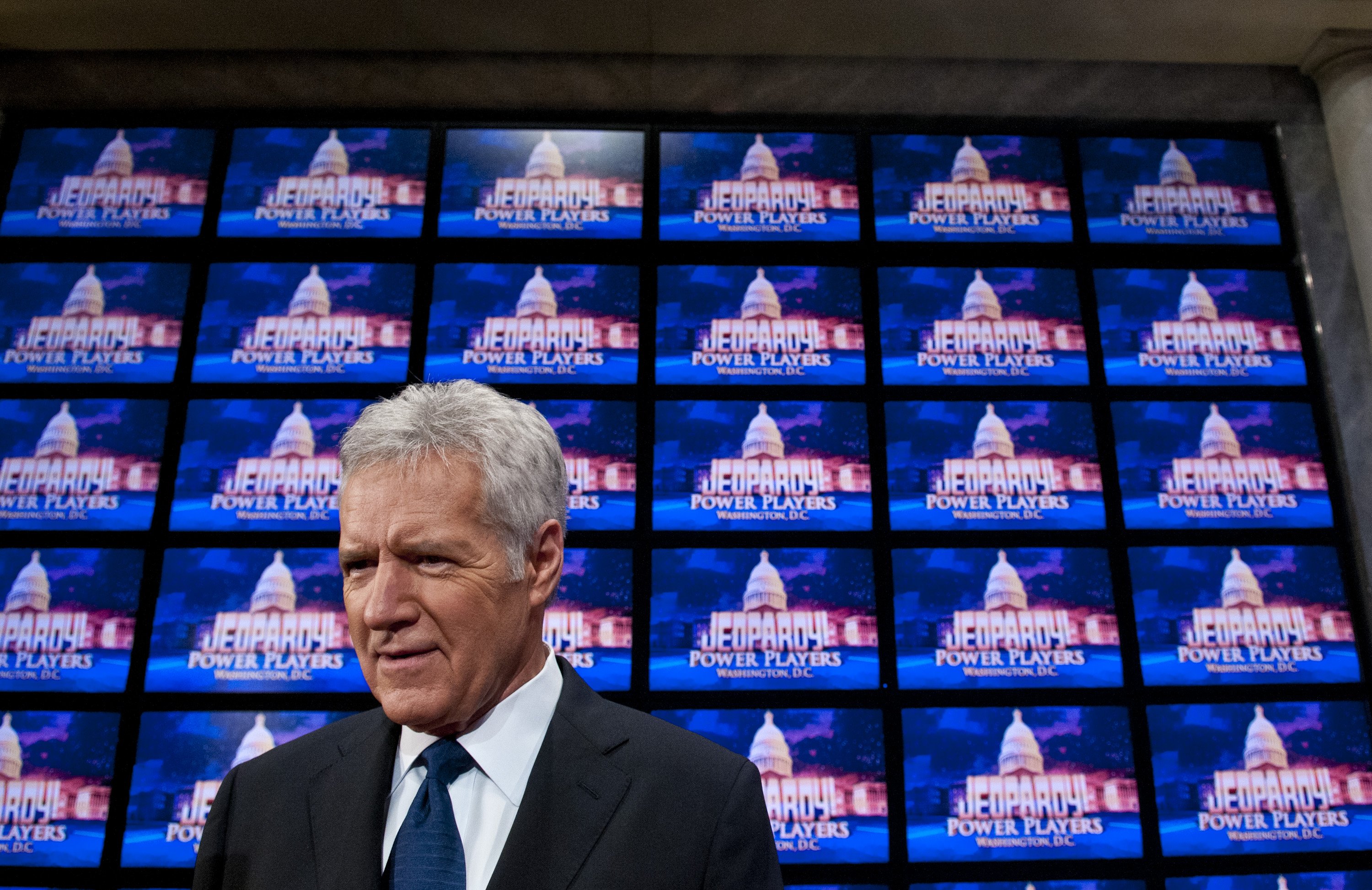 Alex Trebek speaks before taping "Jeopardy" in Washington, DC on April 21, 2012 | Photo: Getty Images
