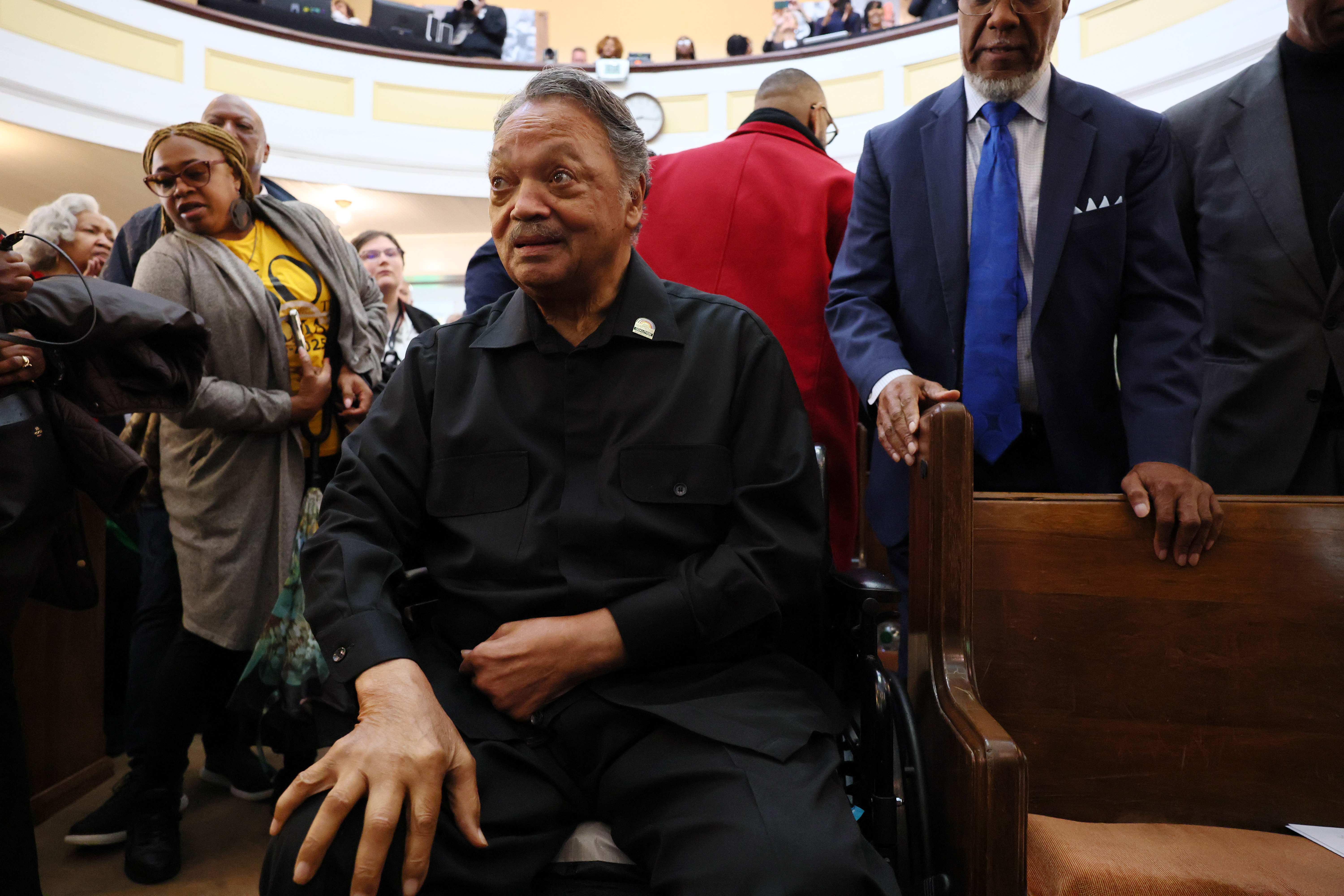 Jesse Jackson attends a Sunday church service at Tabernacle Baptist Church on March 9, 2025 | Source: Getty Images