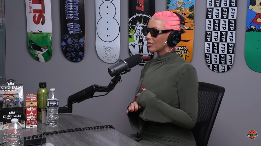 Amber Rose discussed her post-divorce friendship with Wiz Khalifa during a November 15, 2023, appearance on the "No Jumper" podcast. | Source: YouTube/No Jumper