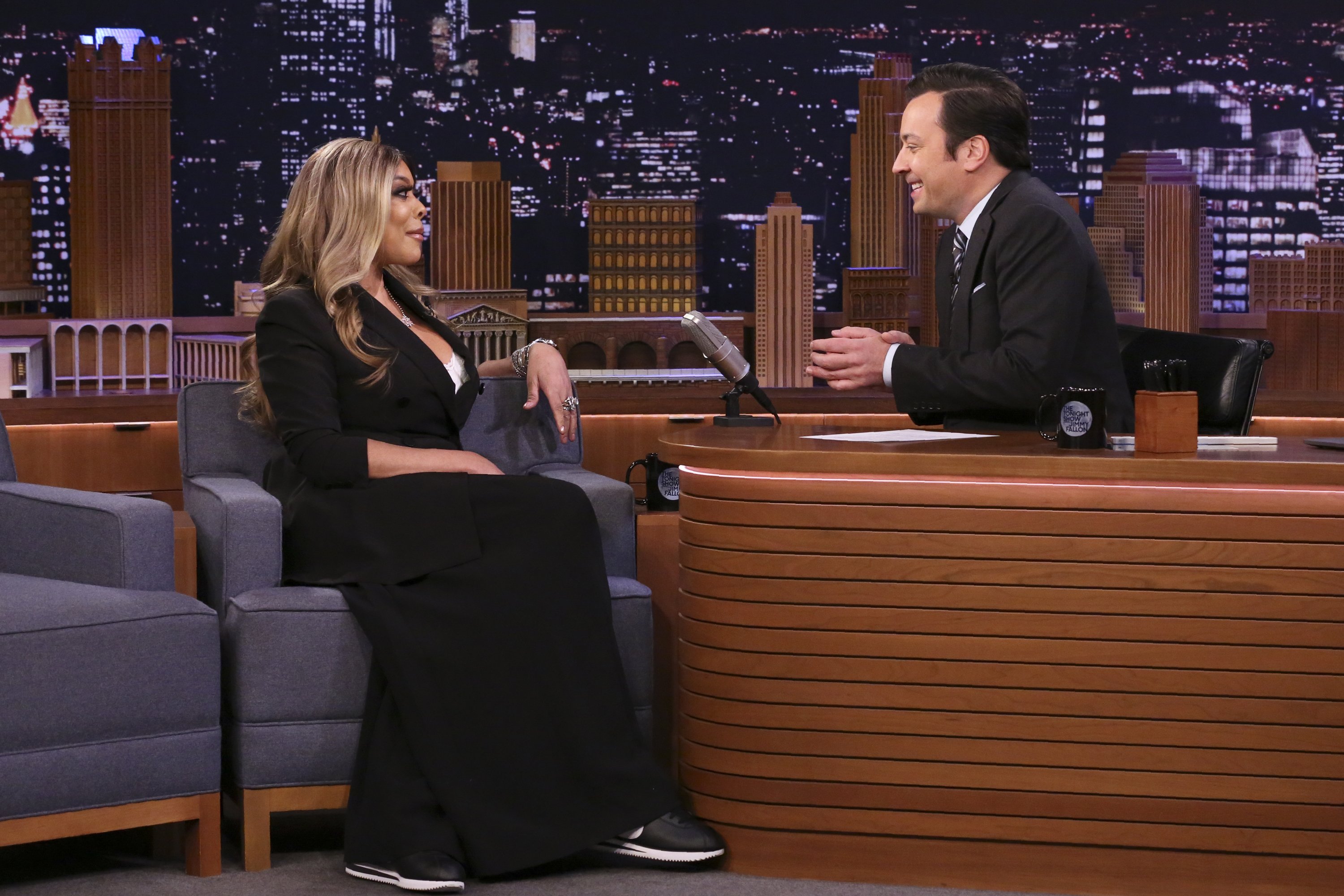 Wendy Williams during an interview with host Jimmy Fallon on "The Tonight Show Starring Jimmy Fallon" | Source: Getty Images