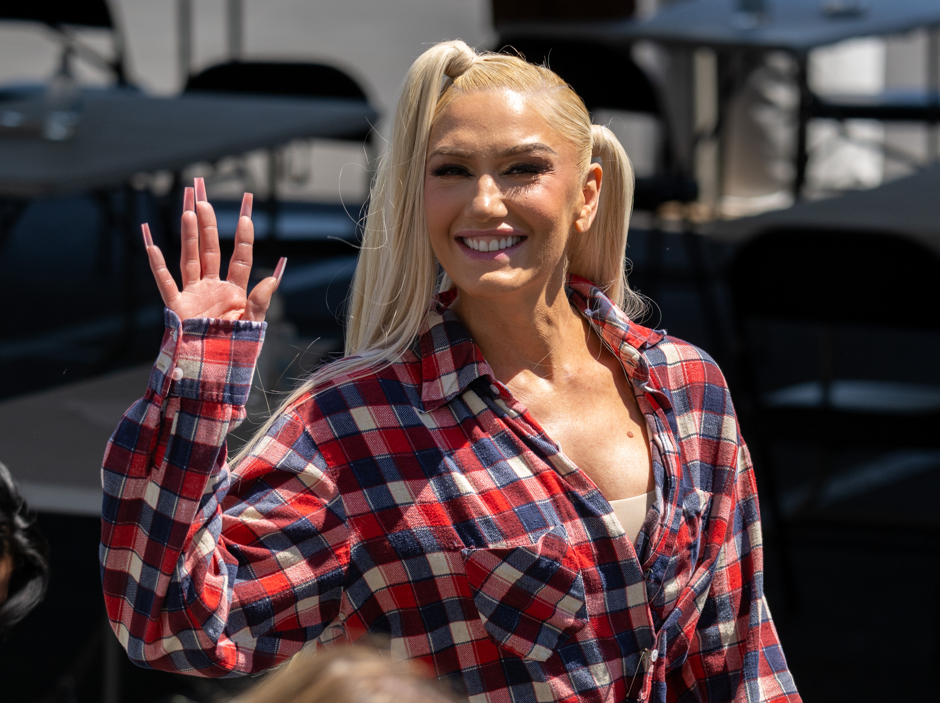 Gwen Stefani seen at "Jimmy Kimmel Live" on July 13, 2022, in Los Angeles, California | Source: Getty Images