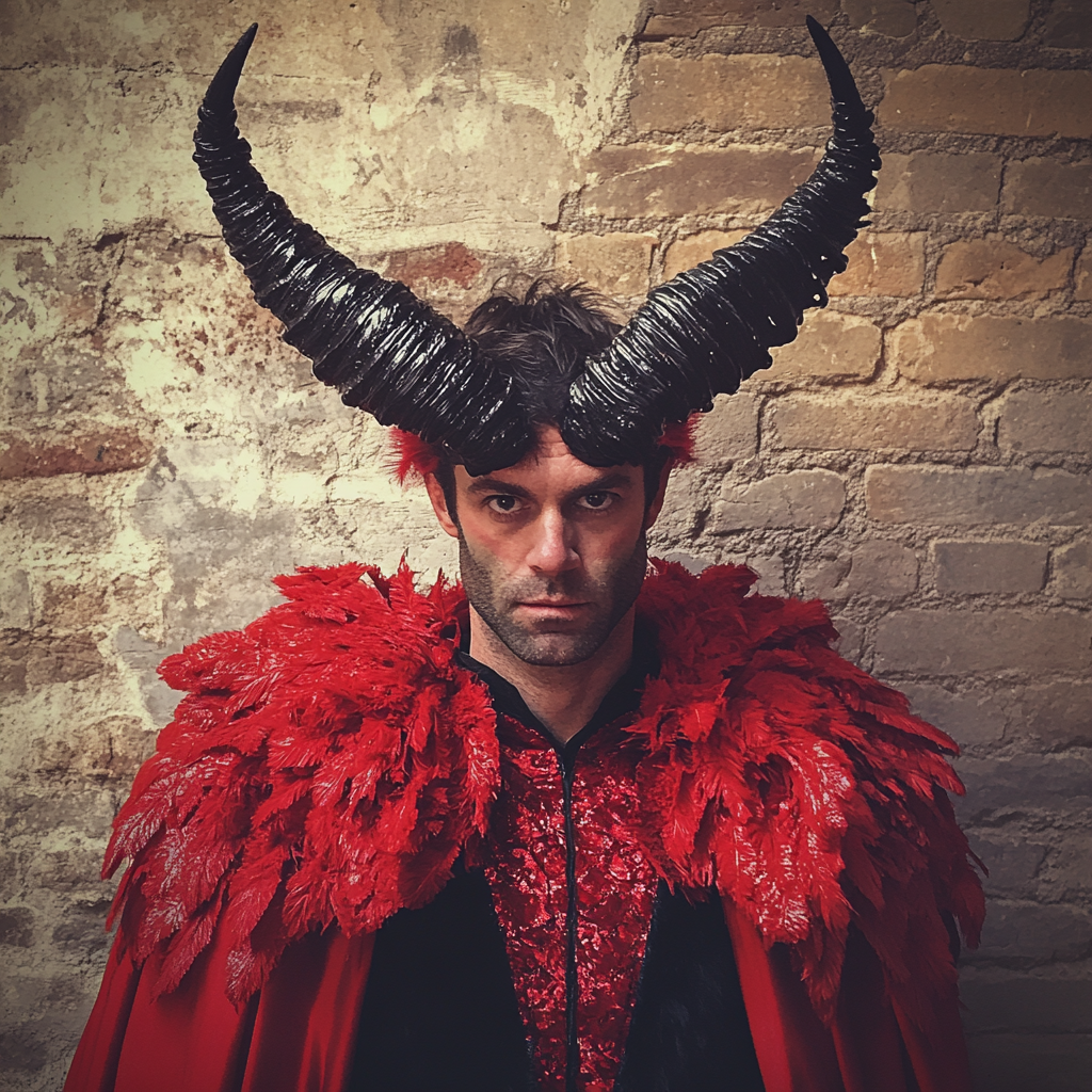 A man dressed in a devil costume | Source: Midjourney