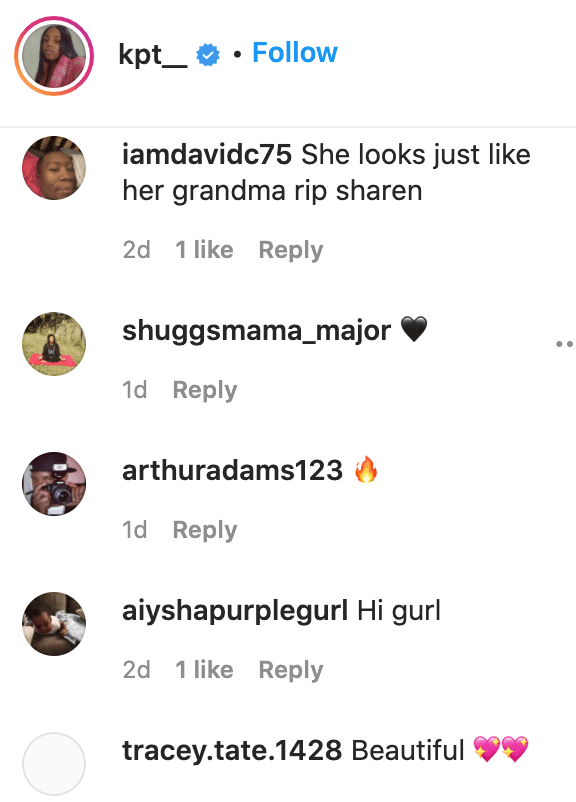 Fans' comments on Kaela Tucker's post. | Source: Instagram/kpt_