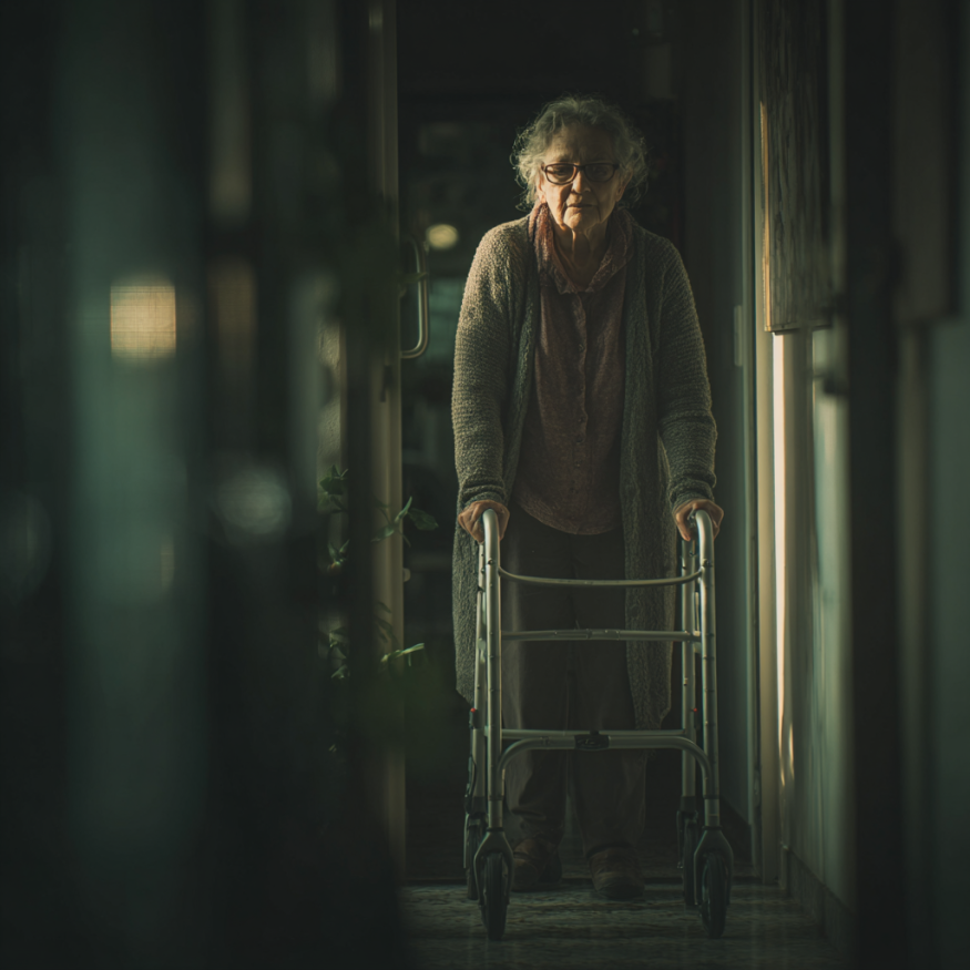 A woman with a walker | Source: Midjourney