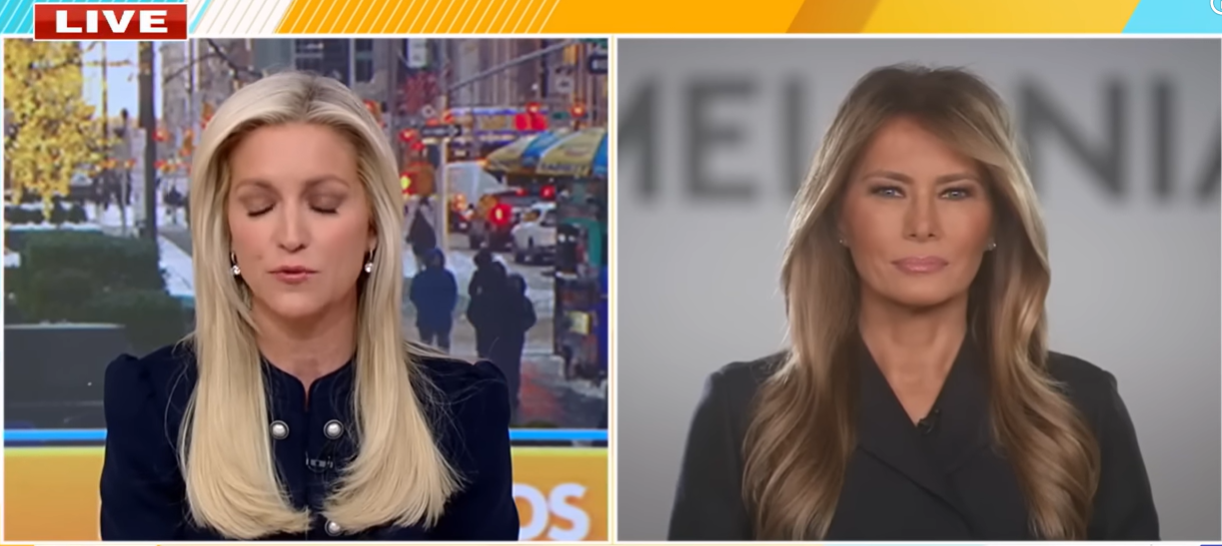 First Lady Melania Trump is in an interview on "Fox and Friends" on January 27, 2026. | Source: YouTube/FoxNews