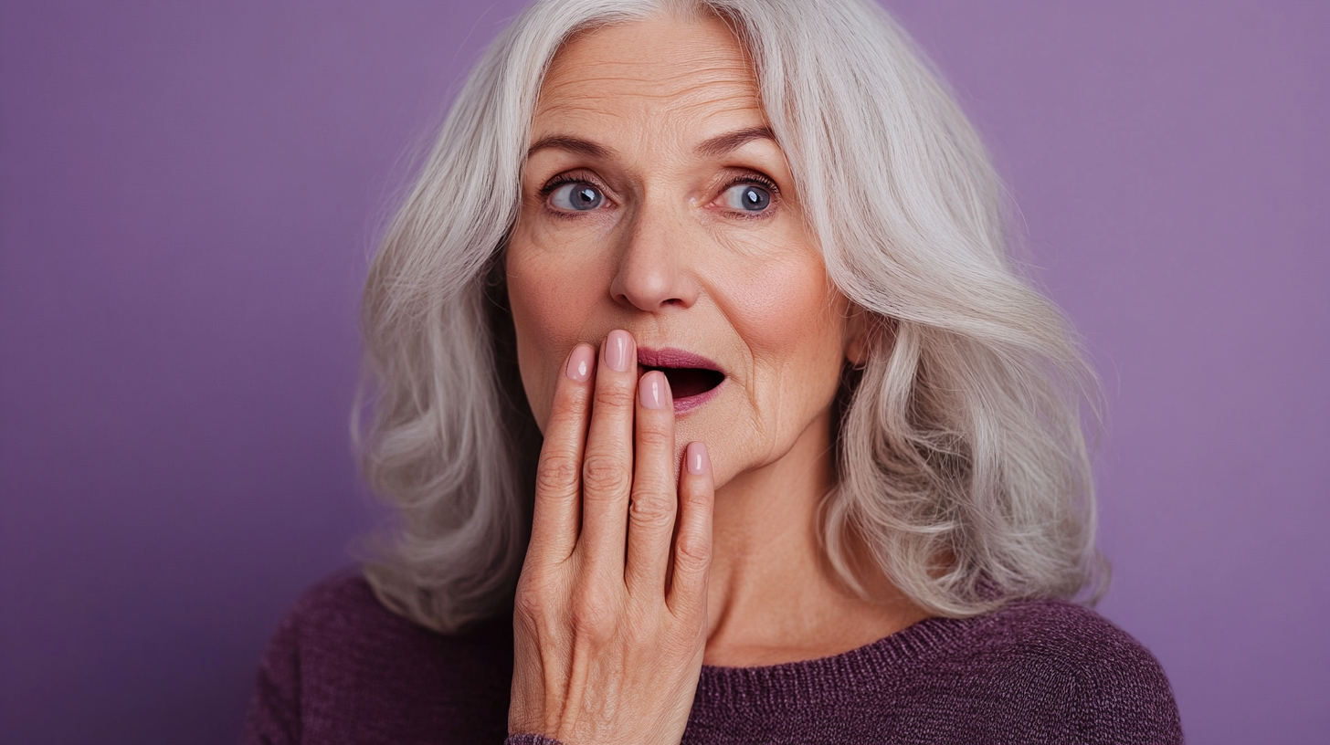 A surprised older woman | Source: Midjourney