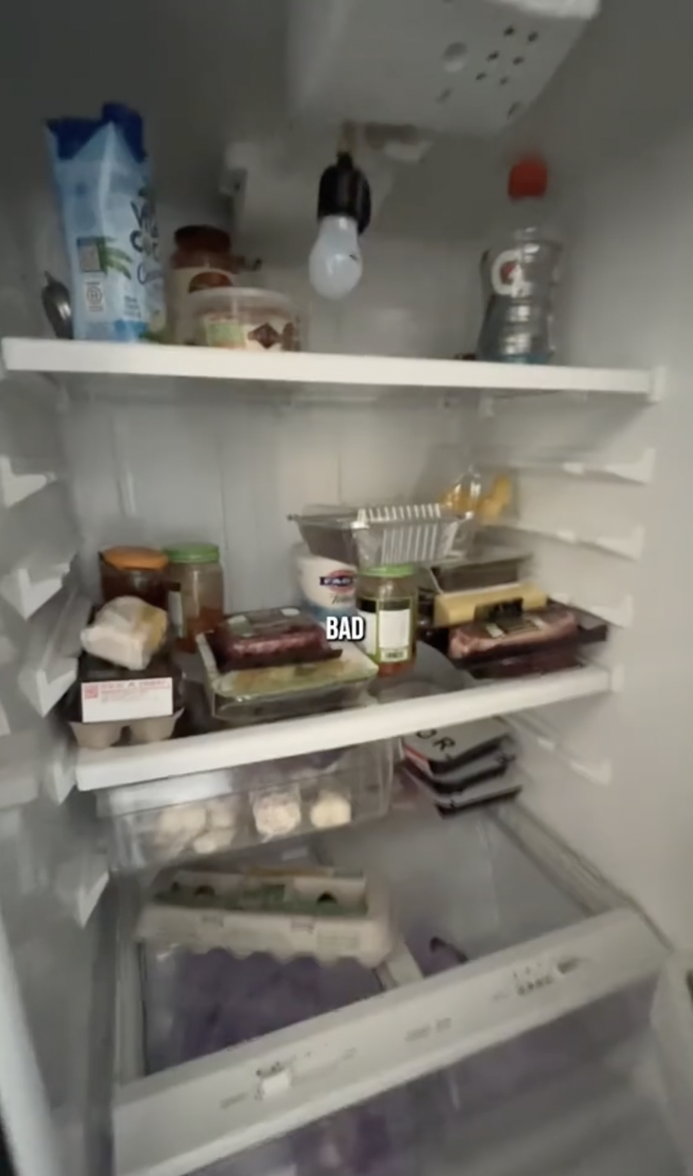 A photo of Deacon Phillippe's fridge inside his apartment in West Village, New York posted on November 15, 2023 | Source: TikTok/calebwsimpson
