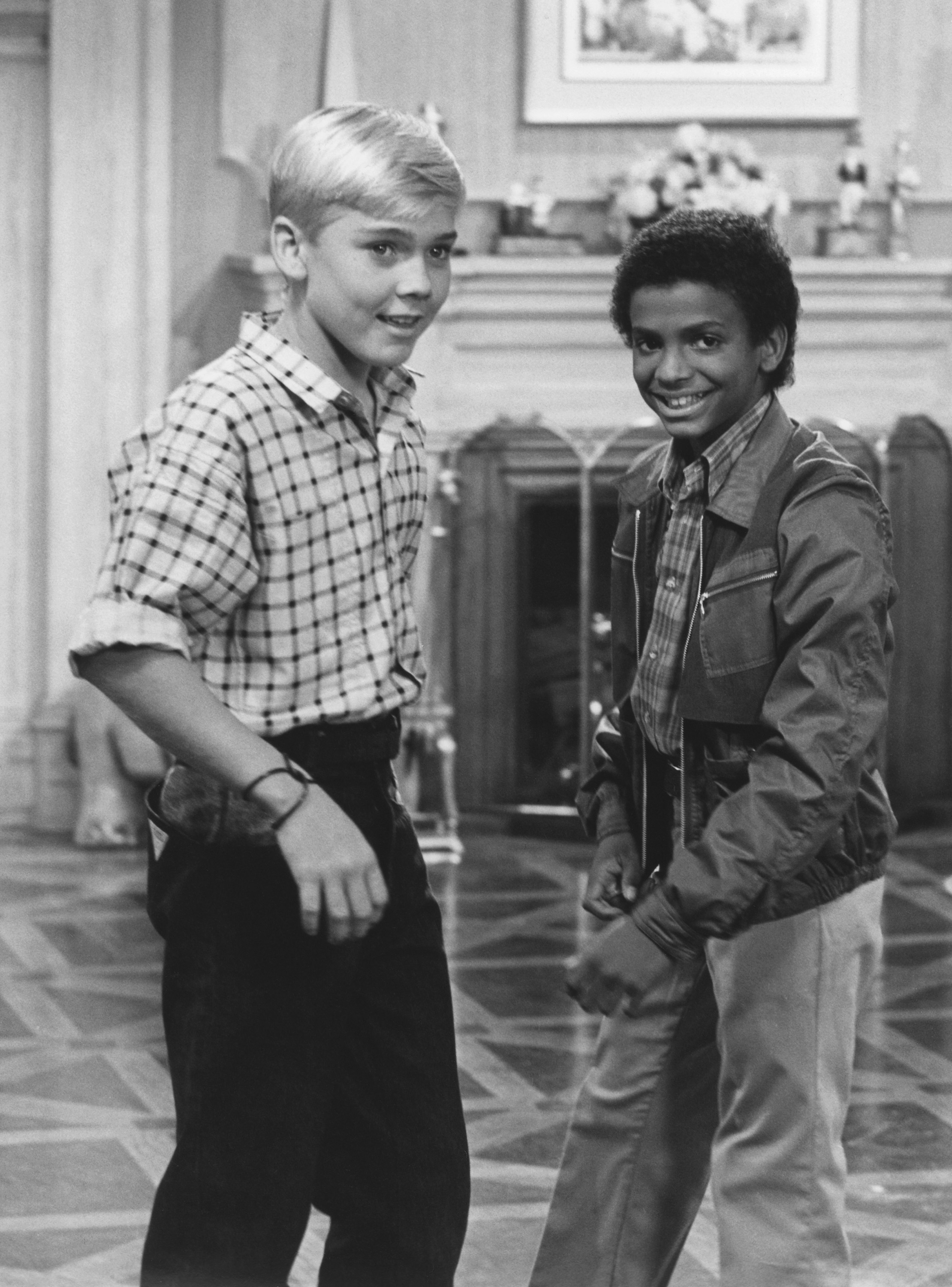 Rick Schroder and Alfonso Ribeiro filming "Silver Spoons" in 1984. | Source: Getty Images
