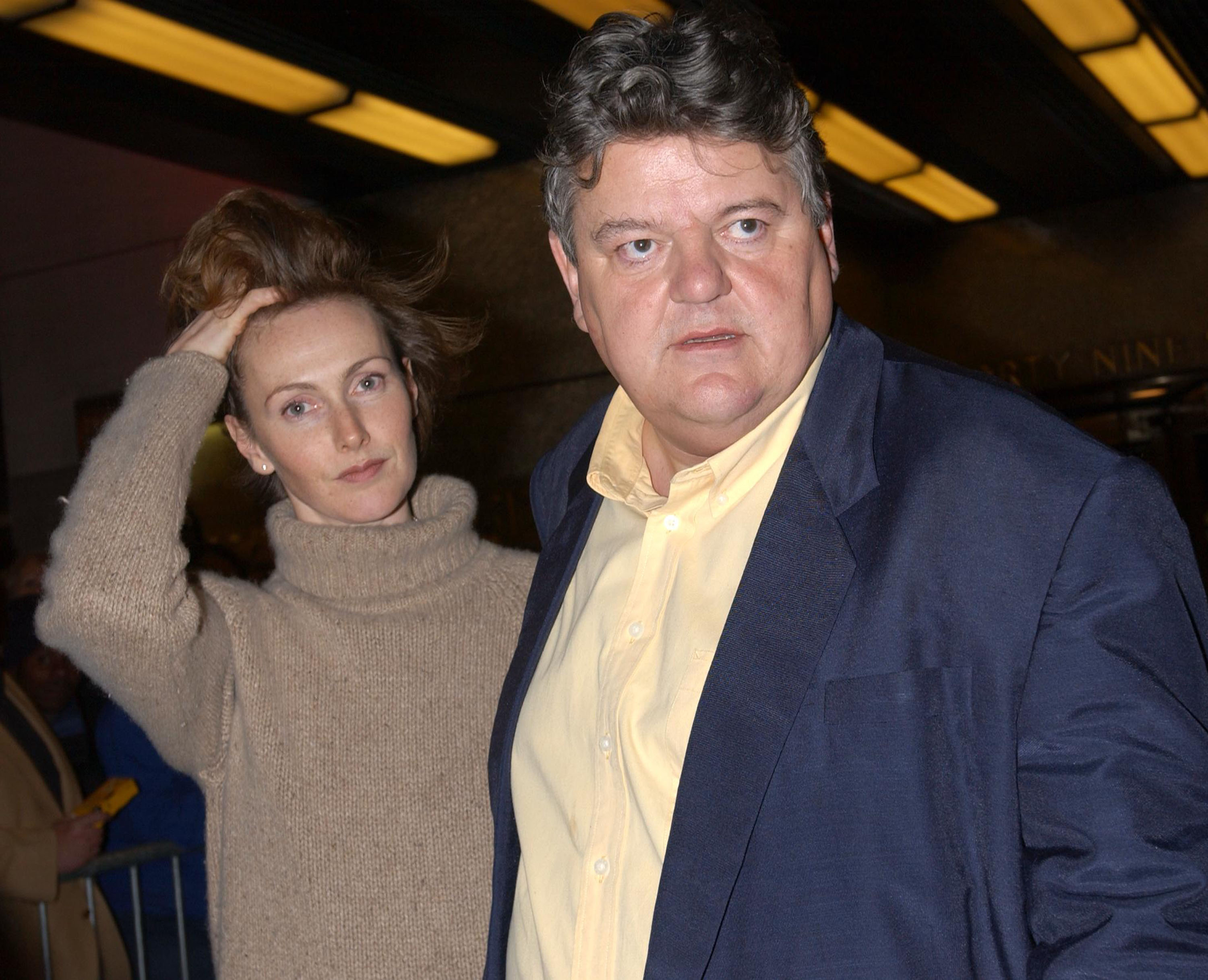 Robbie Coltrane and Rhona Gemmell are pictured as they arrive for the New York Premiere of the film 'Harry Potter and the Sorcerer's Stone' November 11, 2001, at Ziegfeld Theater in New York City | Source: Getty Images