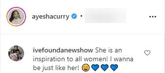 A fan commented that Ayesha Curry's mother, Carol, is an inspiration to all women. | Photo: instagram.com/ayeshacurry
