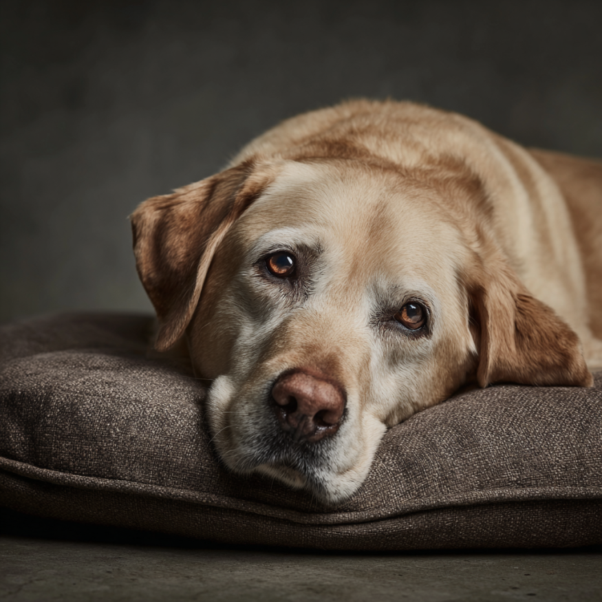 A dog on a dog bed | Source: Midjourney