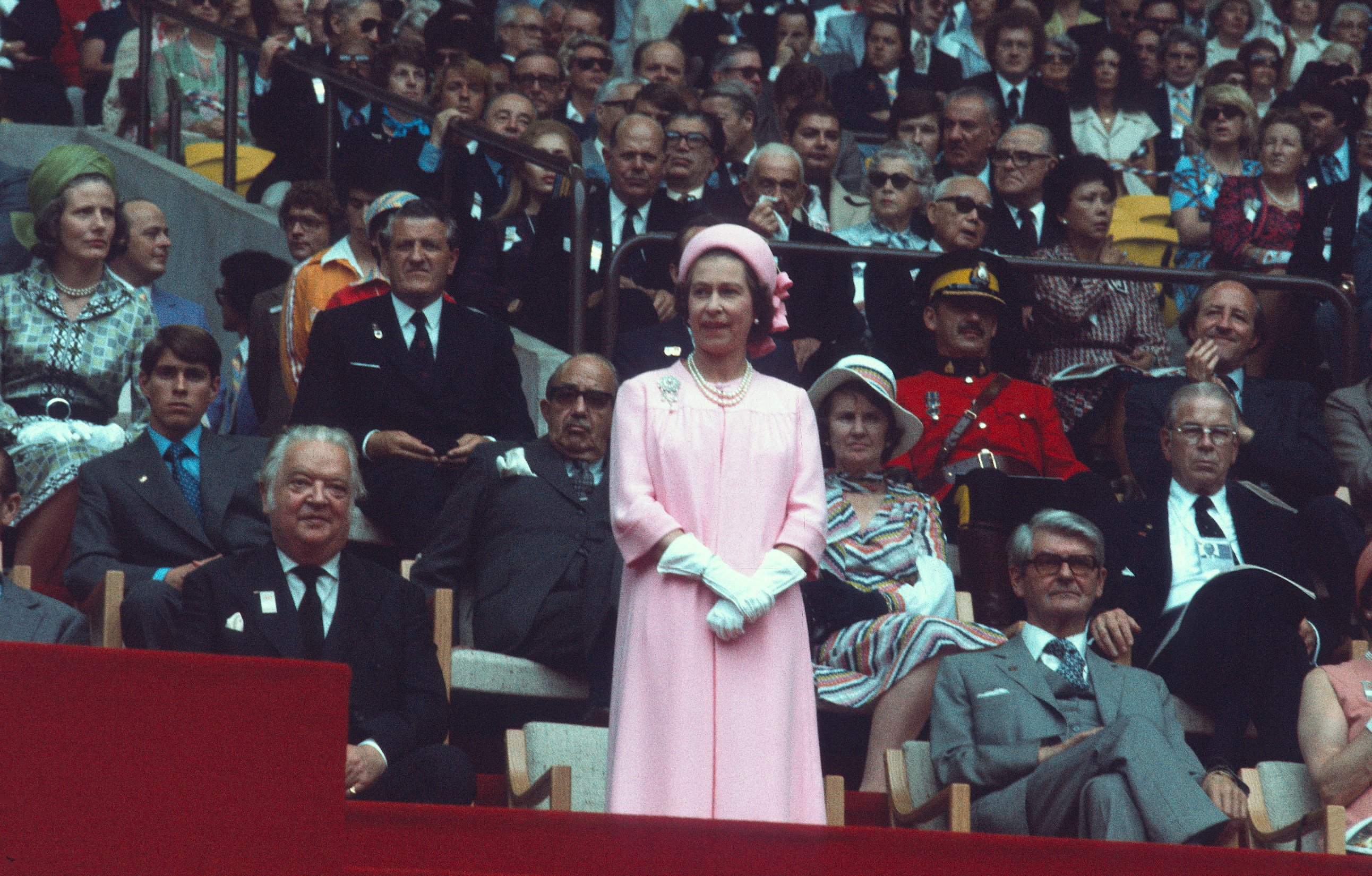  Queen Elizabeth and Prince Andrew in Montreal, Canada on July 17, 1976. | Source: Getty Images