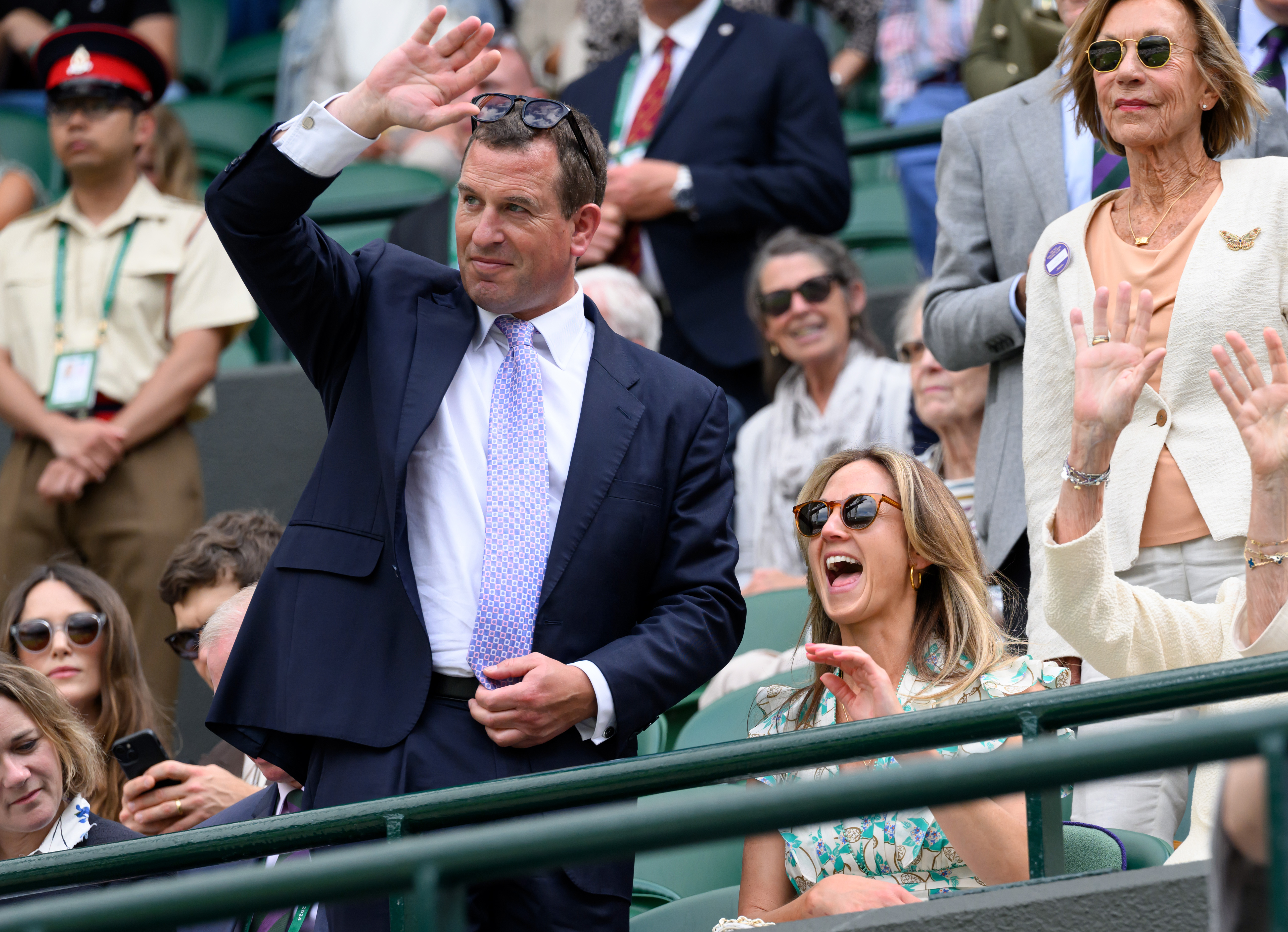 Peter Phillips and Harriet Sperling during day ten of the Wimbledon Tennis Championships at the All England Lawn Tennis and Croquet Club on July 10, 2024 in London, England | Source: Getty Images