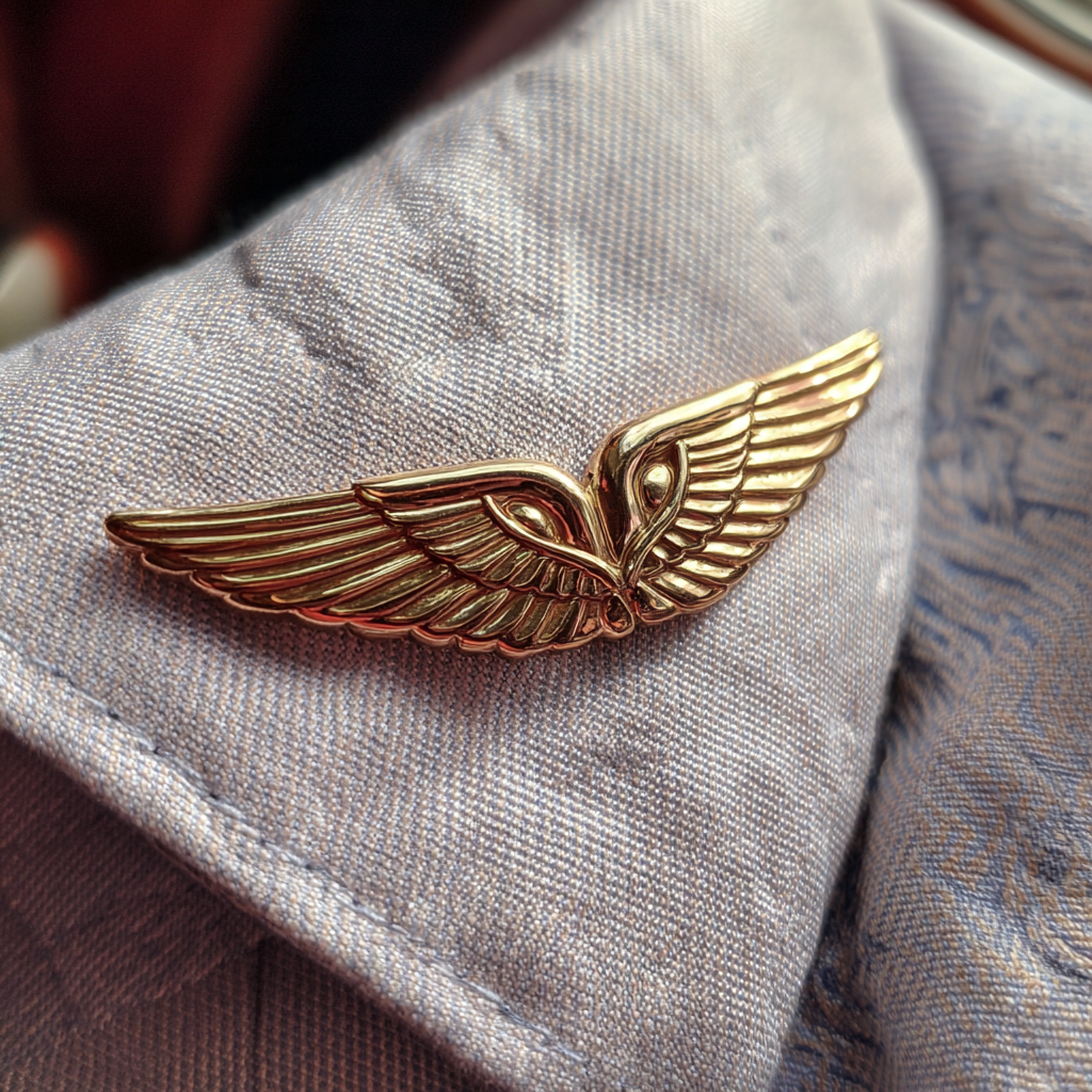 A close-up of a gold pair of wings | Source: Midjourney