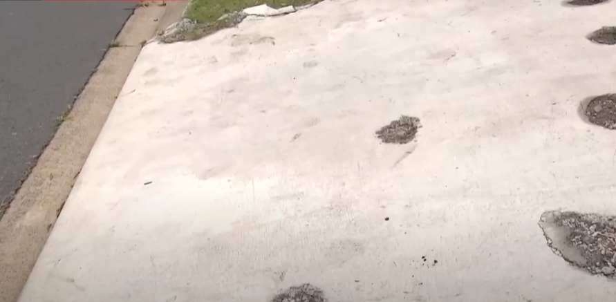 The damaged concrete floor, from a video dated January 8, 2024 | Source: YouTube/7NEWS Australia