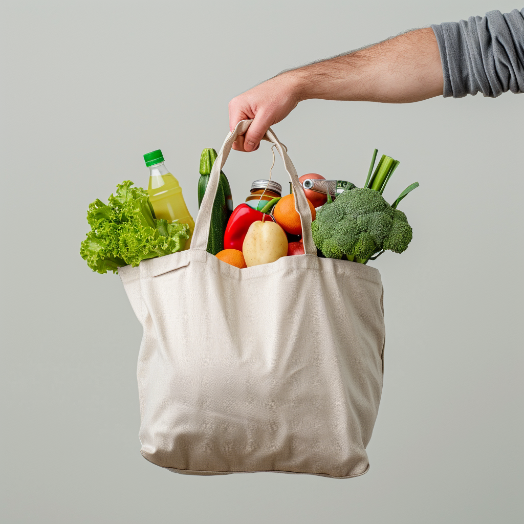 A person holding a grocery bag | Source: Midjourney