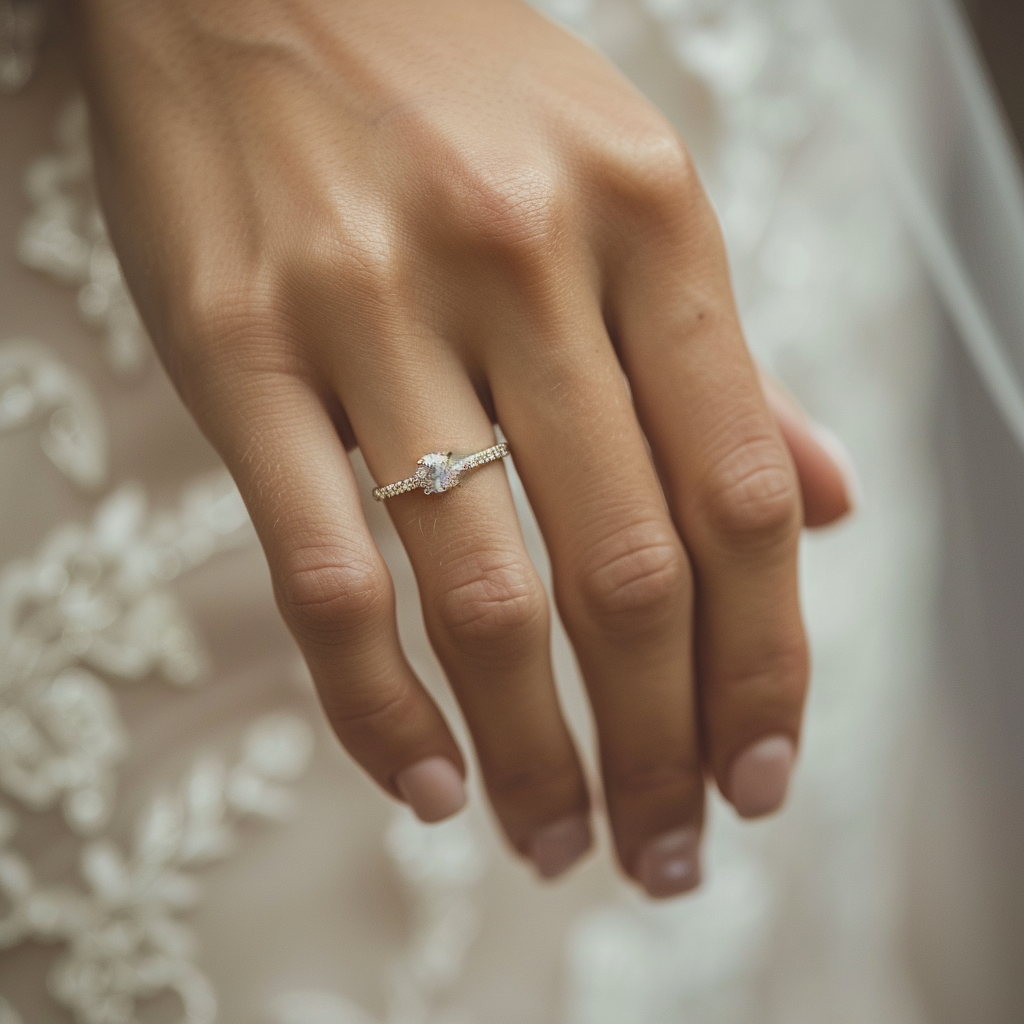 Close up of a bride's hand