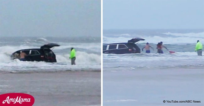 Kids screamed in horror as mother drove them straight into the ocean