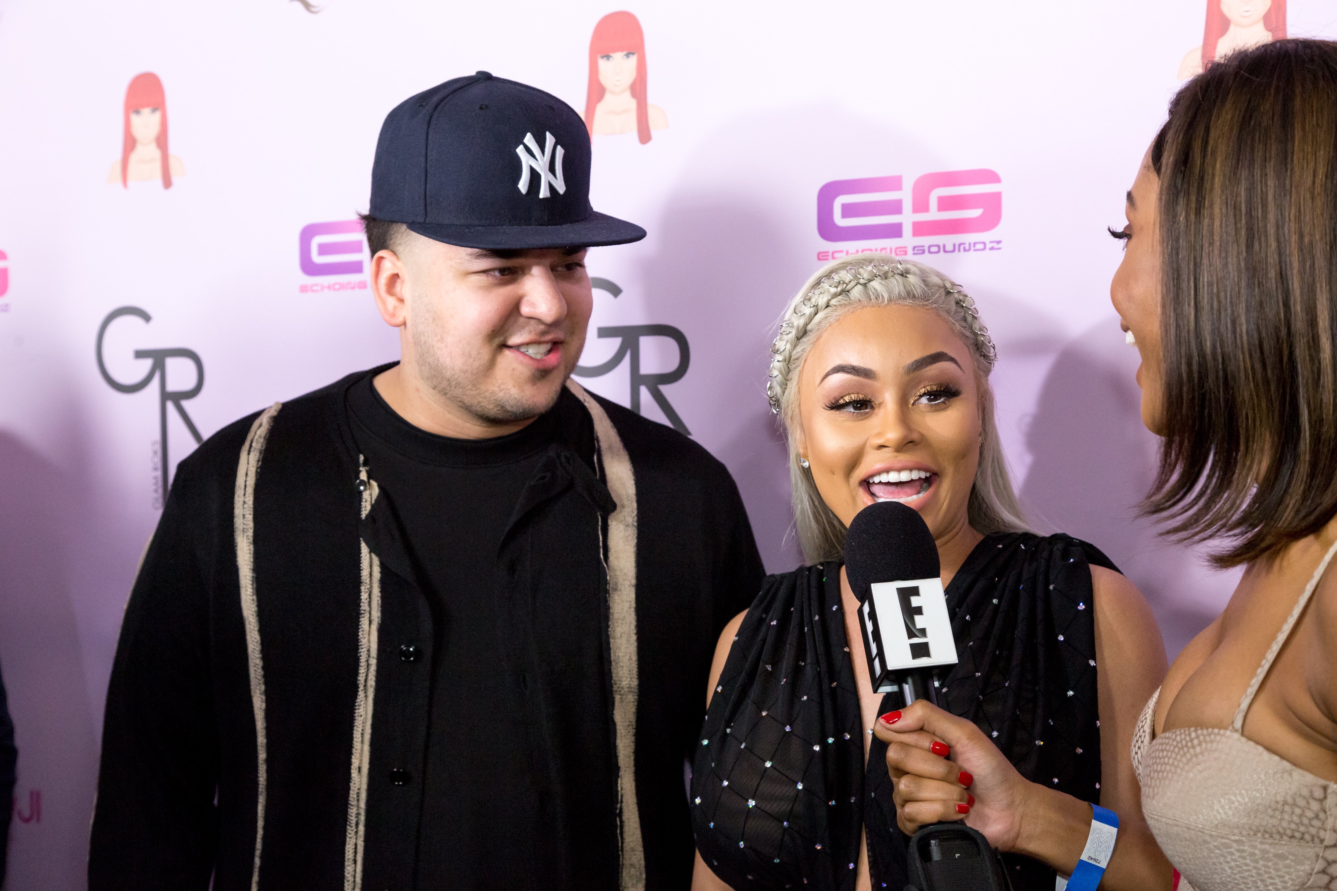 Rob Kardashian & Blac Chyna at her birthday celebration and unveiling of her "Chymoji" emoji collection on May 10, 2016. | Photo: Getty Images