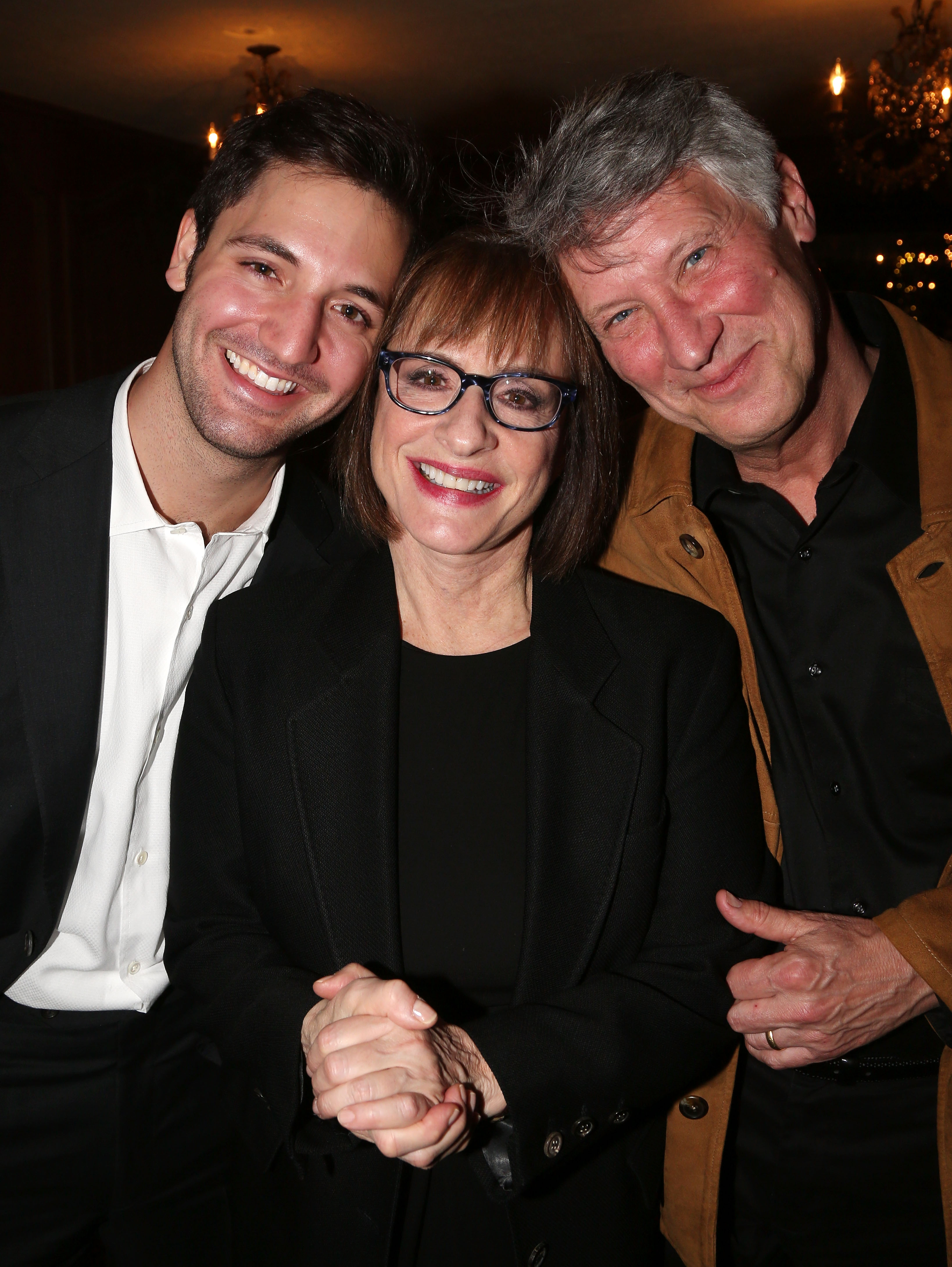 Joshua Johnston, Patti LuPone and Matthew Johnston pose at the After Party for The Acting Company benefit production of Tennessee Williams' "The Rose Tattoo" on Broadway at Barbetta on April 27, 2015, in New York City | Source: Getty Images