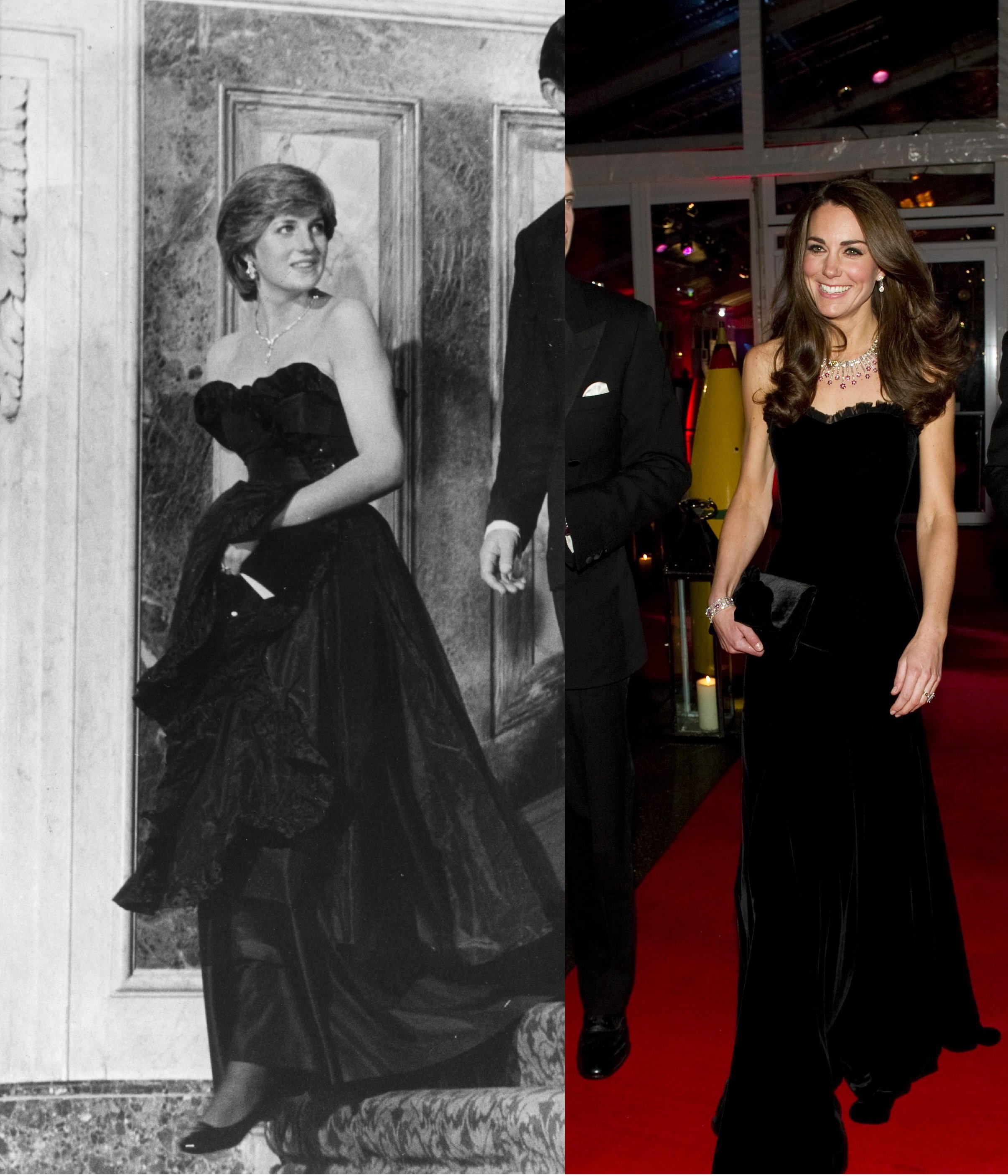 Princesa Diana en Londres en marzo de 1981 / Duquesa Kate en Londres en diciembre de 2011. | Foto: Getty Images