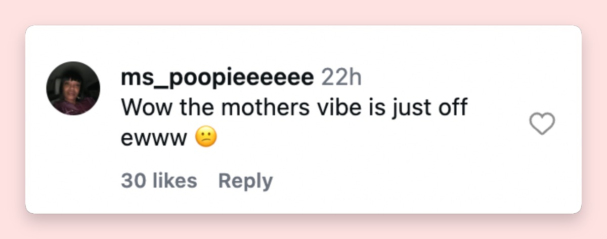 Netizen comment about Venus and Serena Williams' mother, posted on April 6, 2026. | Source: Instagram/serenawilliams