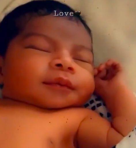 Rue Rose Shumpert as a newborn sleeping peacefully, posted on September 8, 2020. | Source: Instagram/imanshumpert