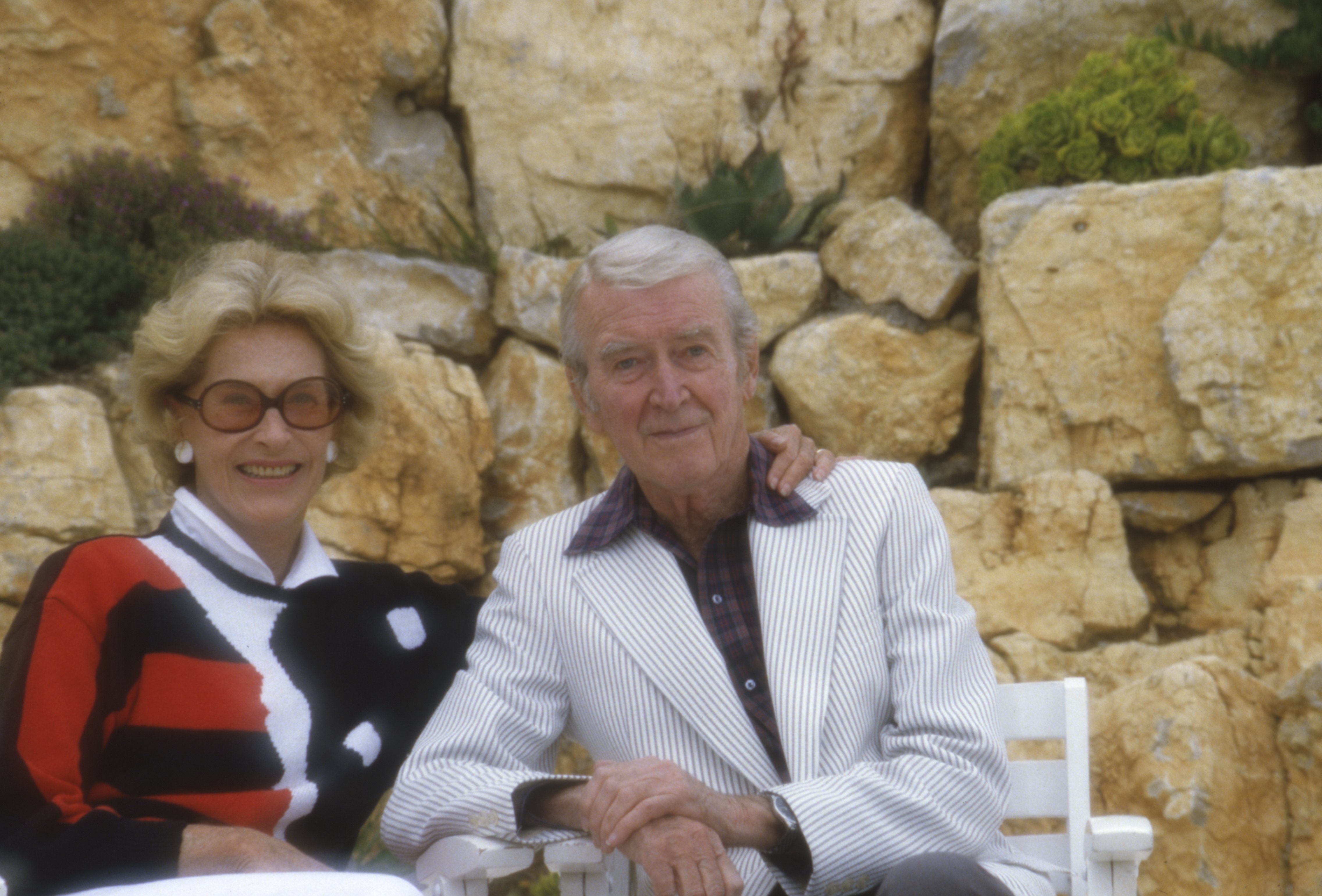 Gloria Hatrick McLean and James Stewart at the Cannes Film Festival in France on January 5, 1984. | Source: Micheline Pelletier/Gamma-Rapho/Getty Images