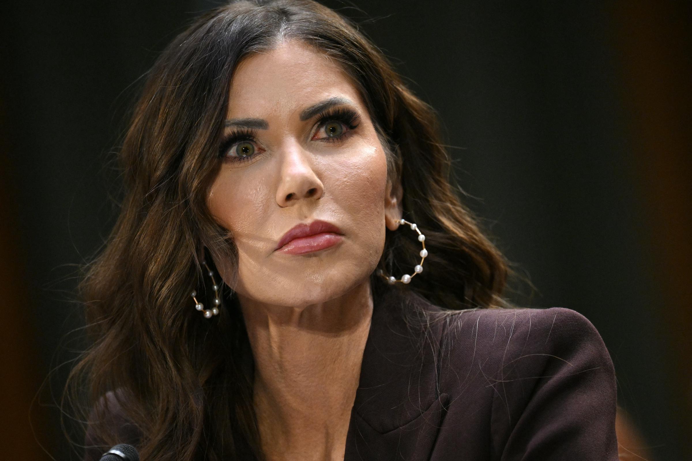 Kristi Noem during a Senate Judiciary Committee hearing in Washington, D.C., on March 3, 2026. | Source: Getty Images