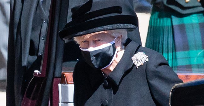 Queen Elizabeth pictured at Prince Philip's funeral, April 2021, Windsor Castle, England. | Photo: Getty Images