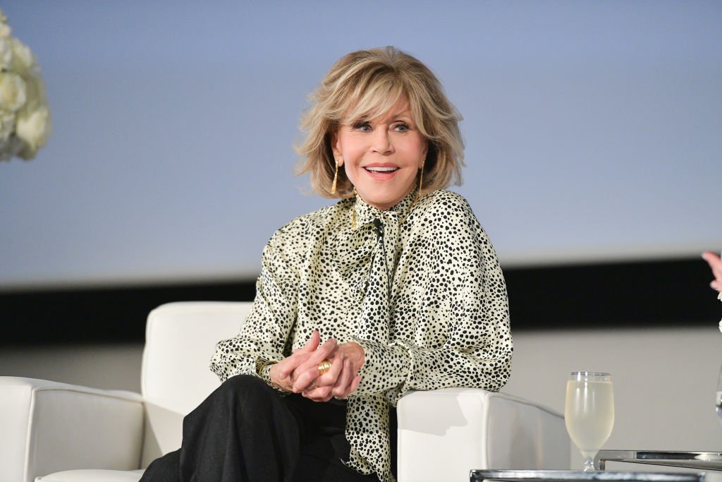 Jane Fonda pictured speaking at the L'Oréal In Conversation with Jane Fonda, 2019, Toronto, Canada. | Photo: Getty Images