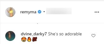 A fan's comment on Remy Ma's picture of her daughter, Reminisce. | Photo: Instagram/Remyma