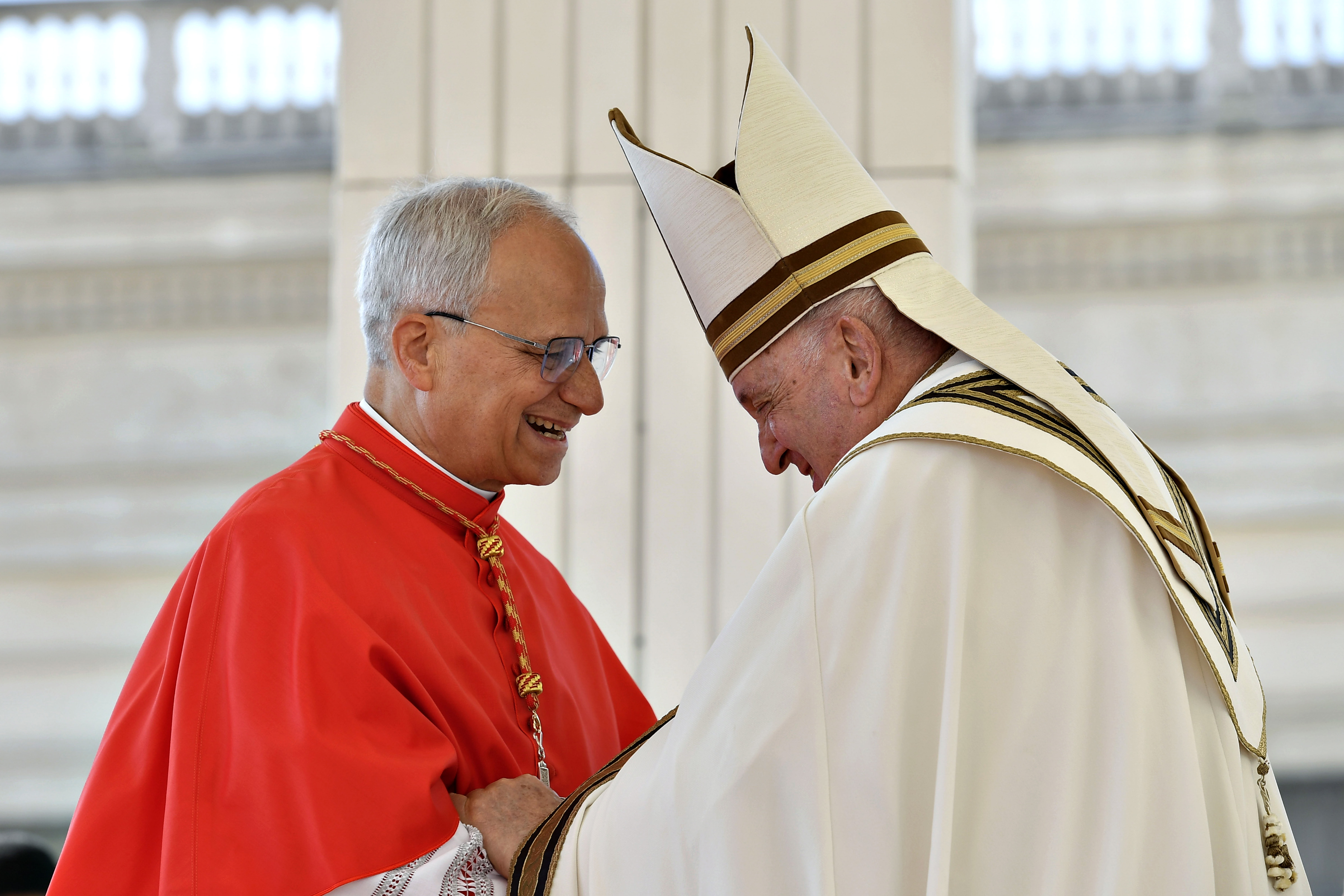 Robert Francis Prevost, now pope, is appointed cardinal by the late Pope Francis during the Ordinary Public Consistory at St. Peter's Square on September 30, 2023 | Source: Getty Images