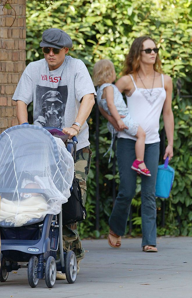 Johnny Depp & Vanessa Paradis with Lily-Rose and Jack Depp in London | Source: Getty Images