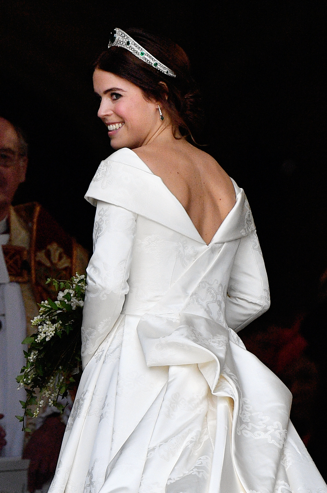 Princess Eugenie arrives at St. George's Chapel in Windsor, England before her wedding ceremony to Jack Brooksbank on October 12, 2018. | Source: Getty Images