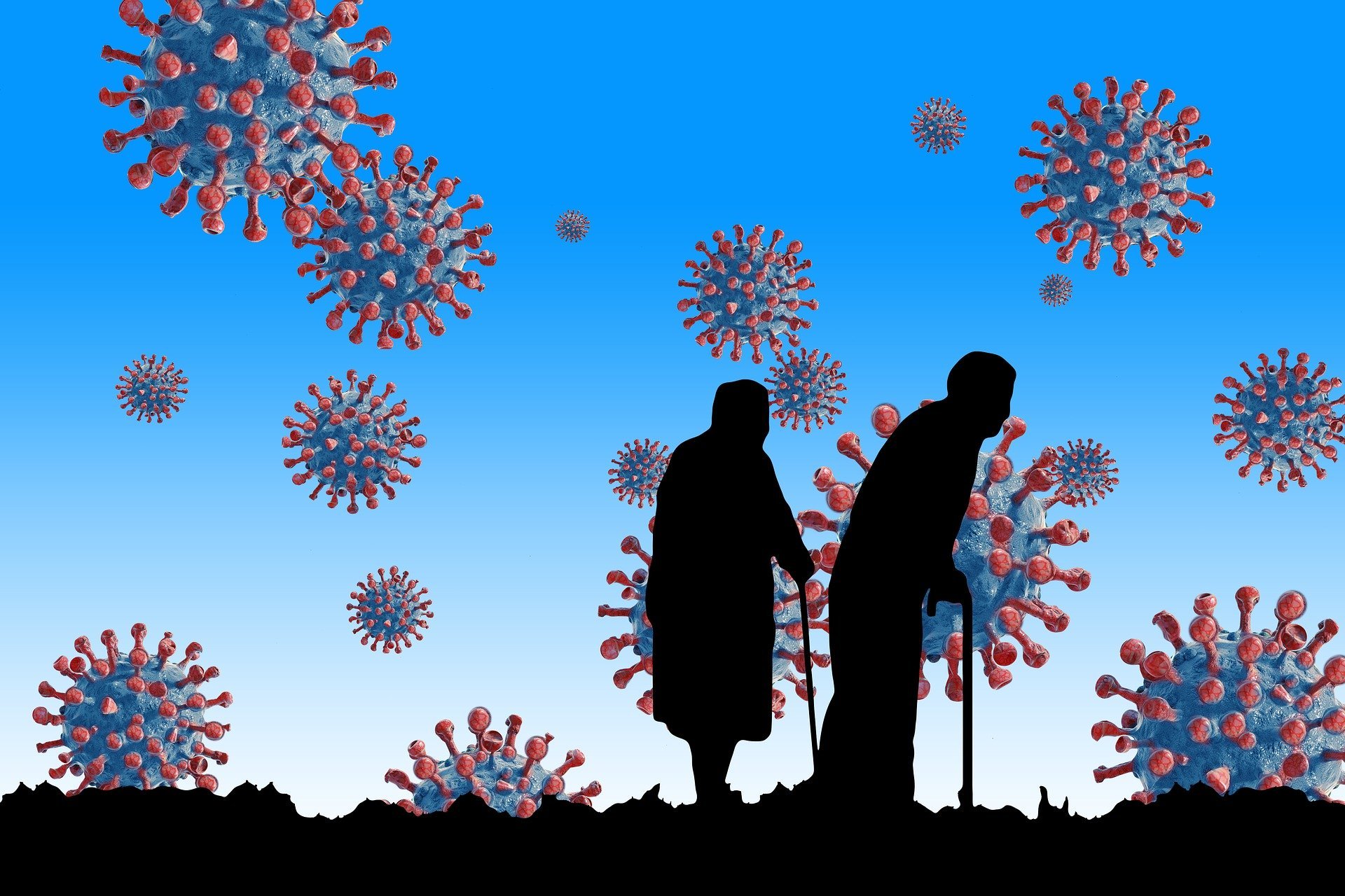 Representación gráfica de ancianos y coronavirus. | Foto: Pixabay