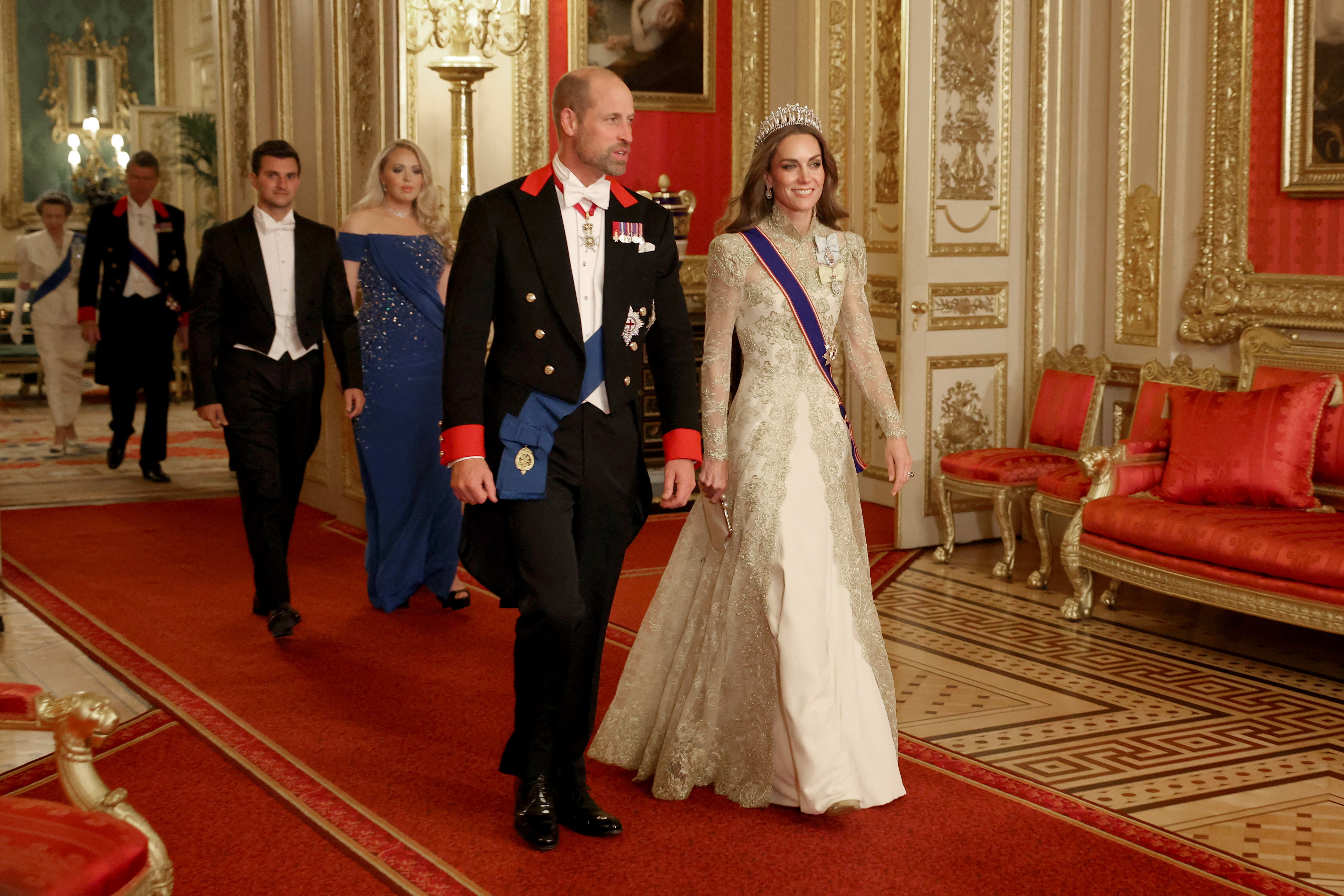 William, Prince of Wales, and Catherine, Princess of Wales, during the state visit by the President of the United States of America at Windsor Castle on September 17, 2025, in Windsor, England | Source: Getty Images